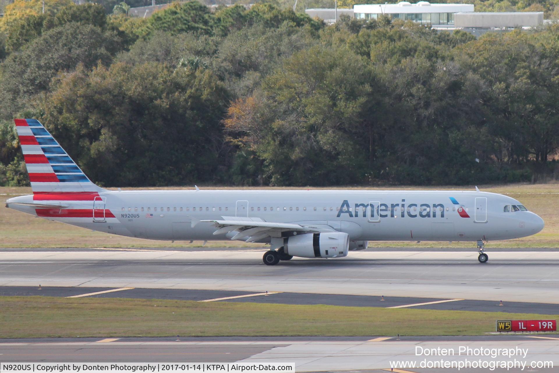 N920US, 2015 Airbus A321-231 C/N 6490, American Flight 539 (N920US) arrives at Tampa International Airport following flight from Philadelphia International Airport