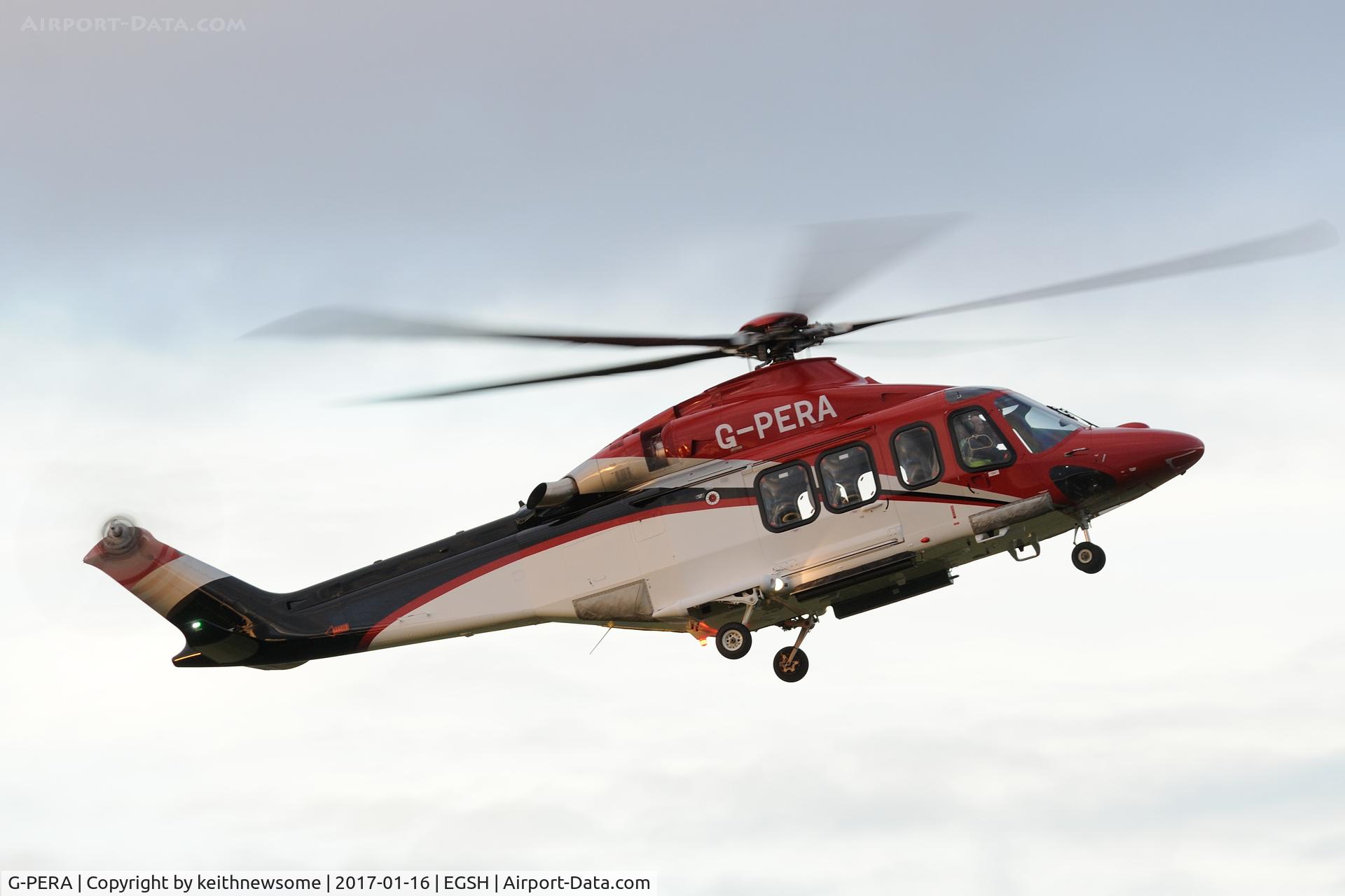 G-PERA, 2010 AgustaWestland AW-139 C/N 31322, Arriving from East Midlands with new colour scheme.