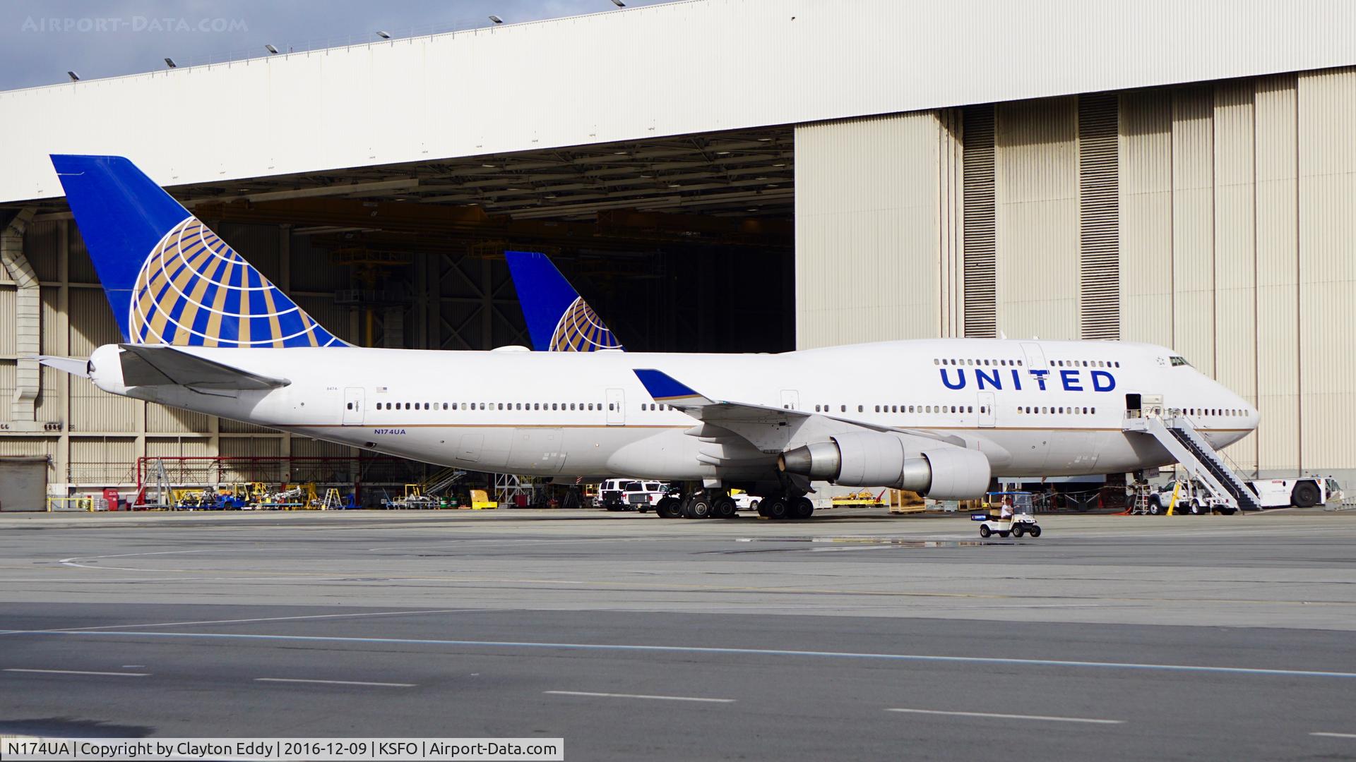 N174UA, 1990 Boeing 747-422 C/N 24381, SFO 2016