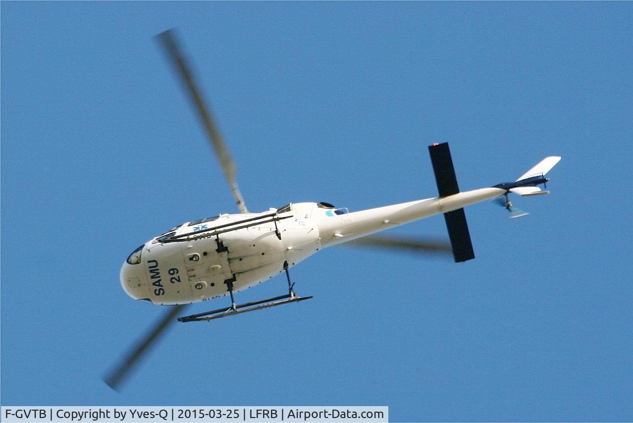 F-GVTB, Eurocopter AS-355N Twin Star C/N 5557, Eurocopter AS 355 N, Flight over Brest-Bretagne Airport (LFRB-BES)