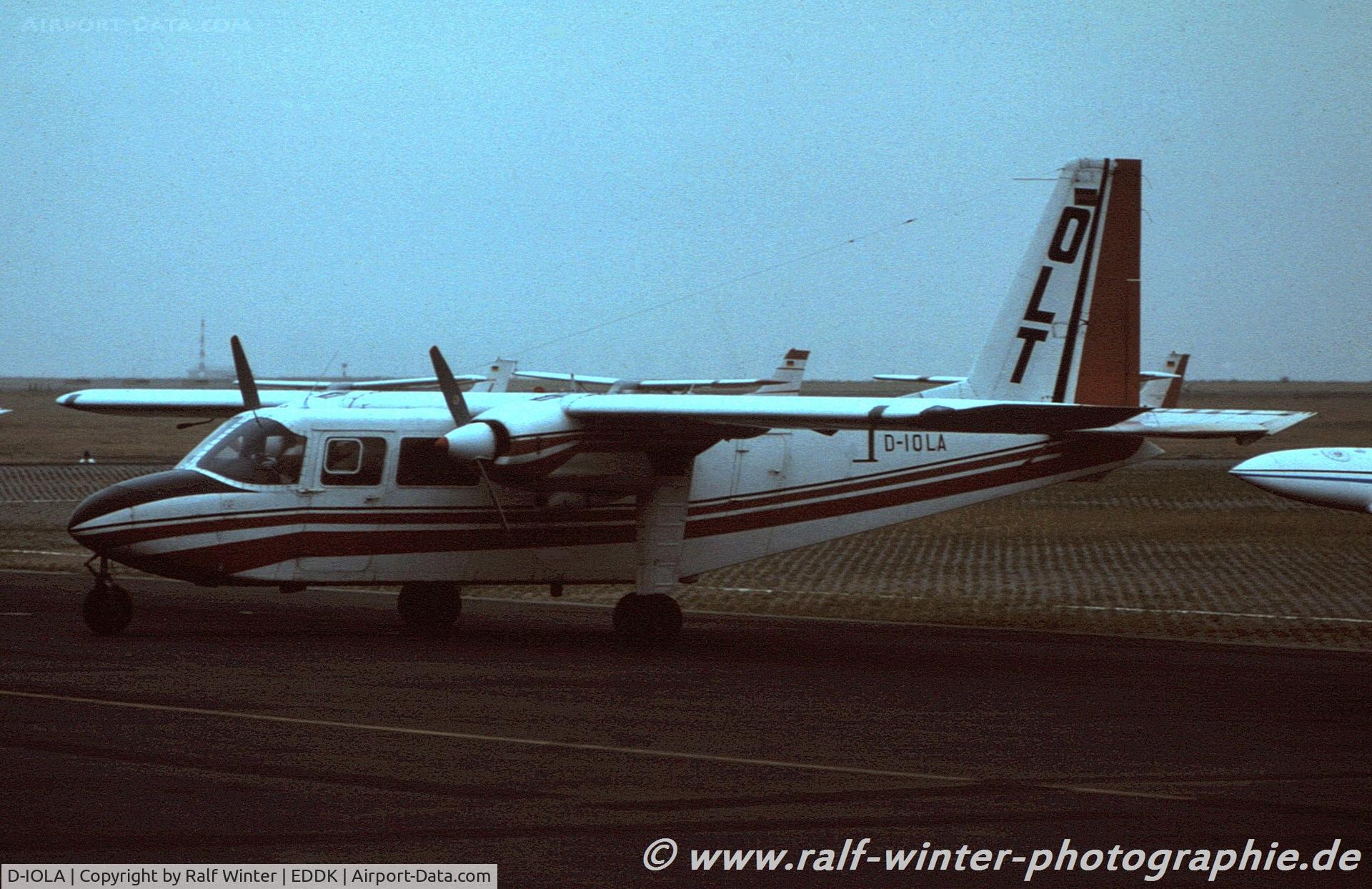D-IOLA, 1971 Britten-Norman BN-2A-21 Islander C/N 277, Britten-Norman BN-2A2 Islander - OLT Ostfriesische Lufttransport - D-IOLA - 1977 - CGN
