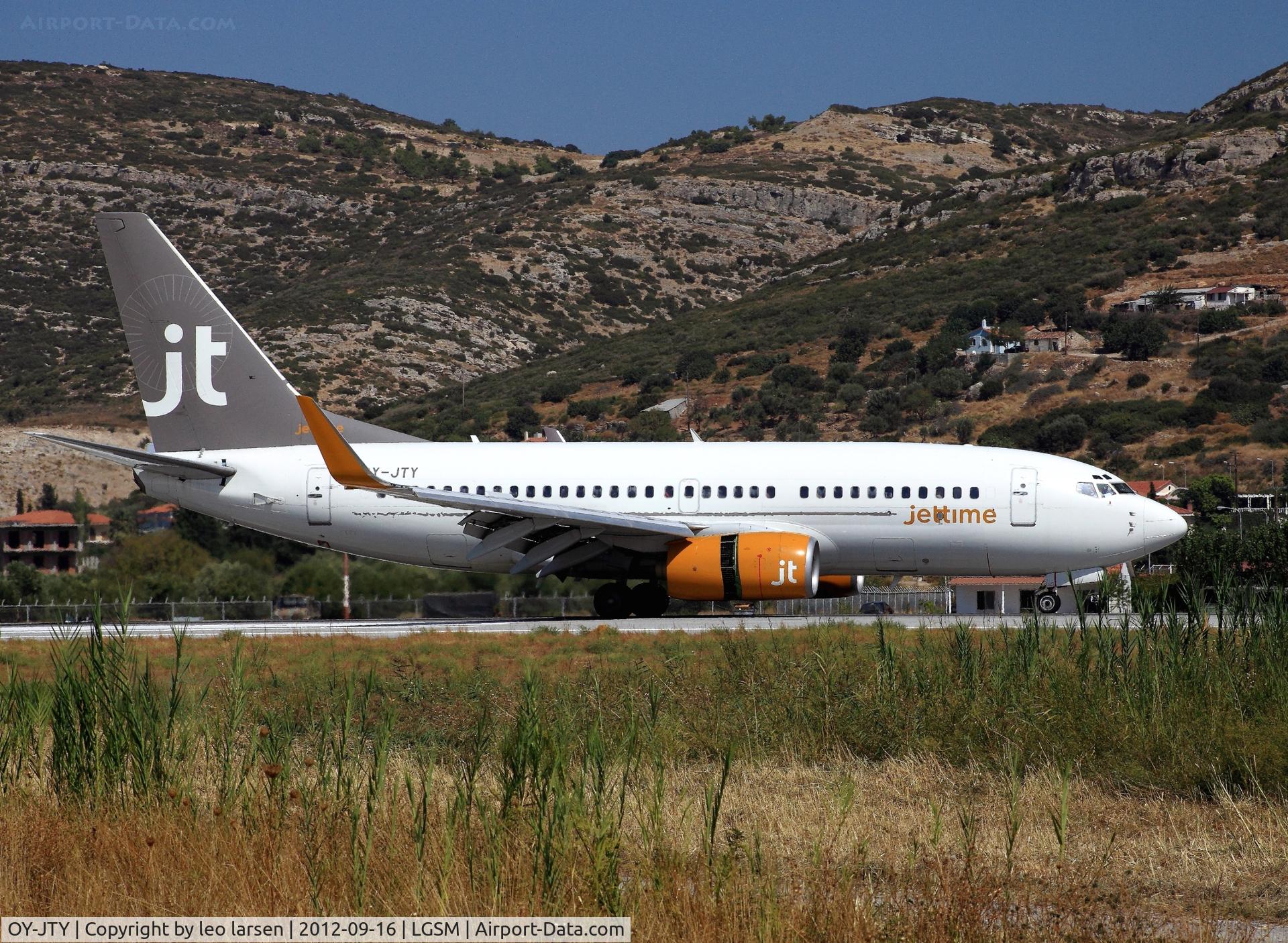 OY-JTY, 2001 Boeing 737-7Q8 C/N 30727, Samos 16.9.2012