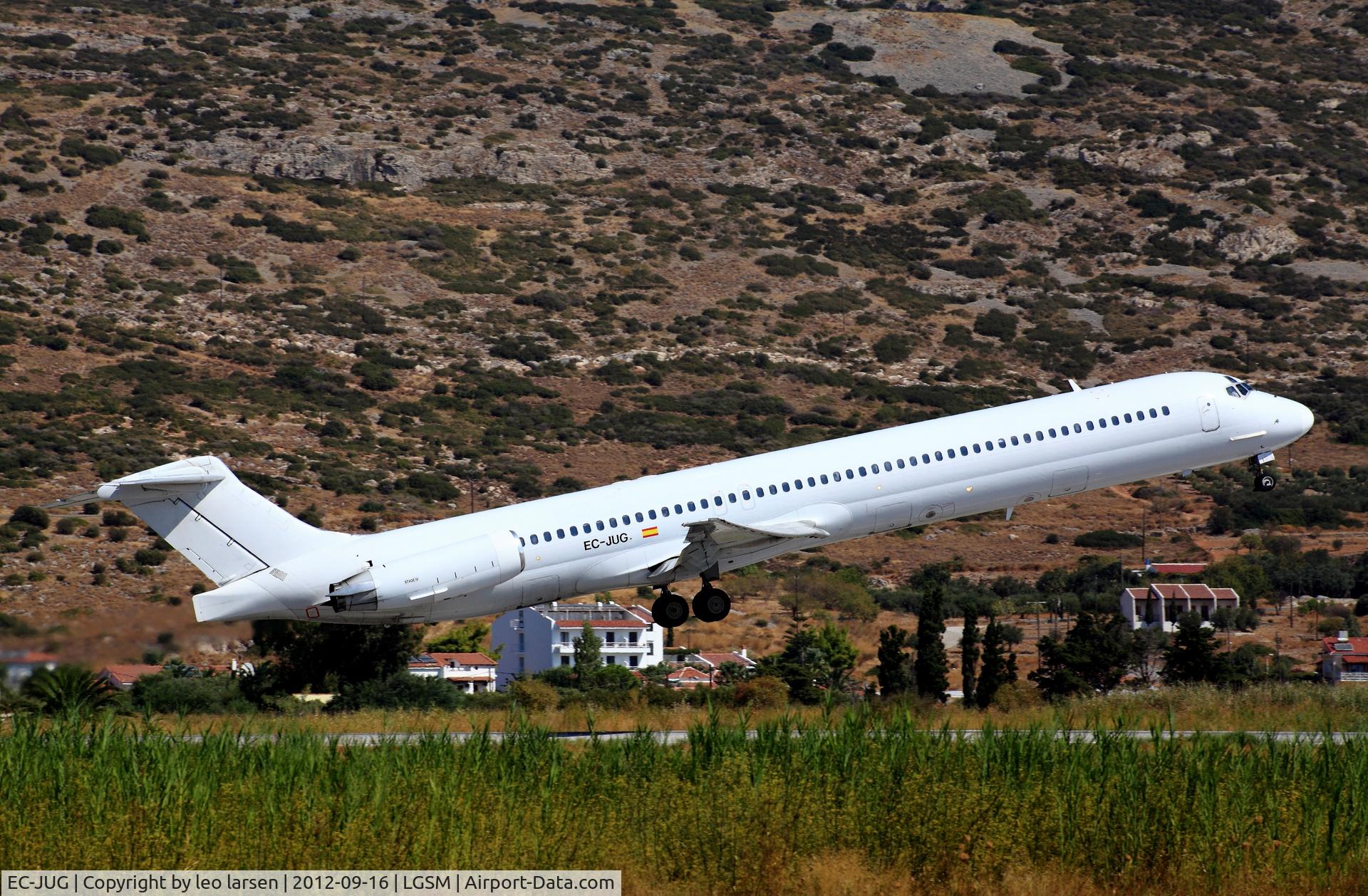 EC-JUG, 1989 McDonnell Douglas MD-83 (DC-9-83) C/N 49847, Samos 16.9.2012