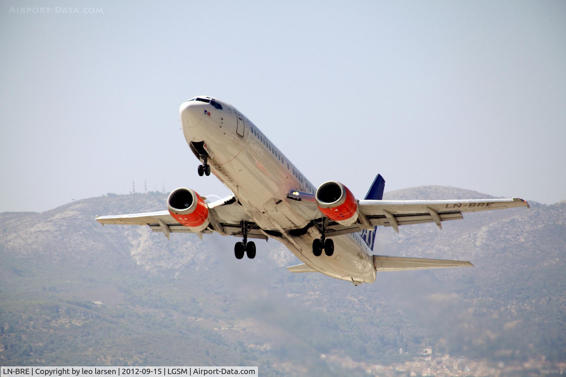 LN-BRE, 1990 Boeing 737-405 C/N 24643, Samos 15.9.2012