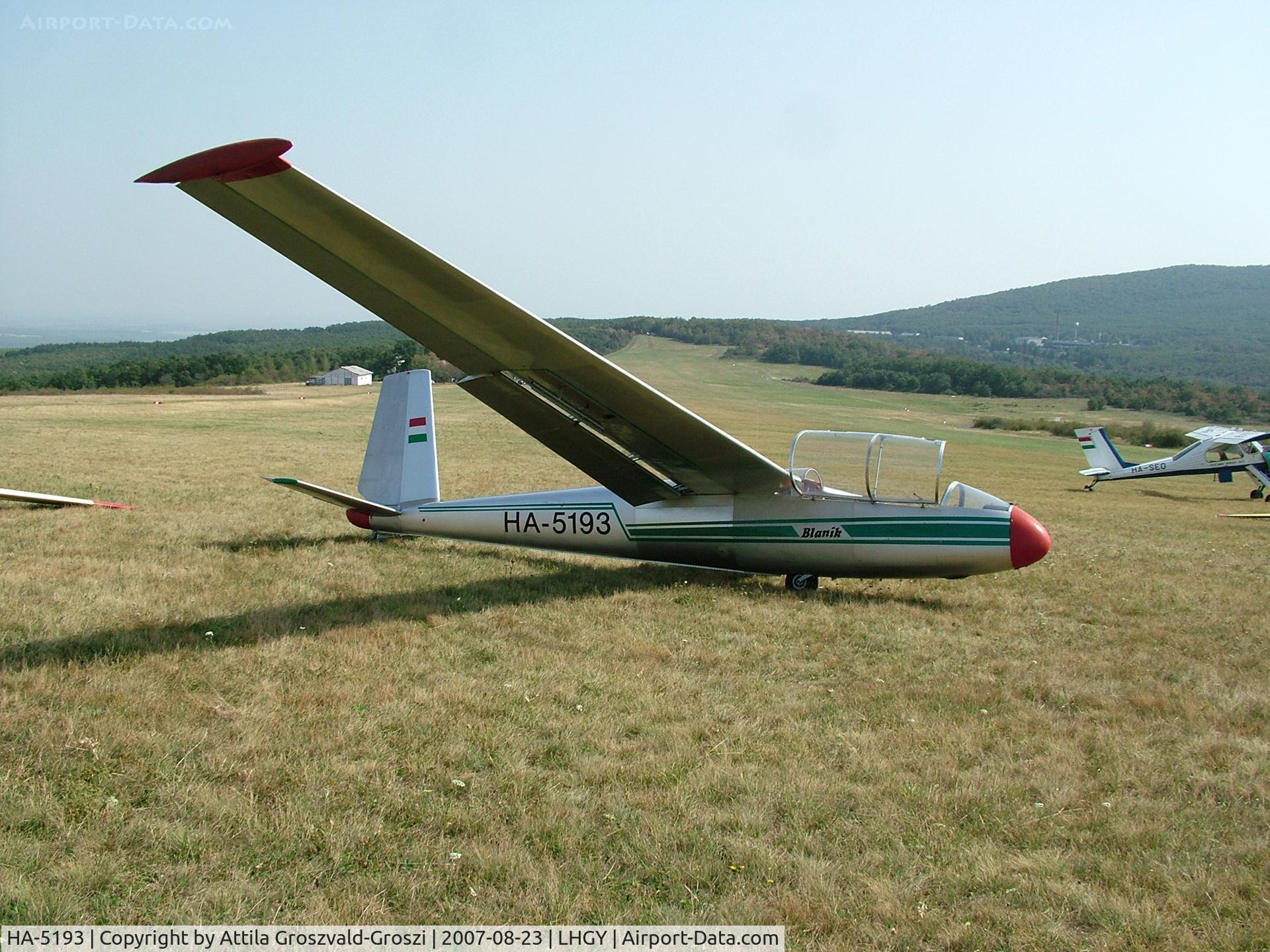 HA-5193, 1977 Let L-13 Blanik C/N 026804, Gyöngyös-Pipishegy Airfield, Hungary