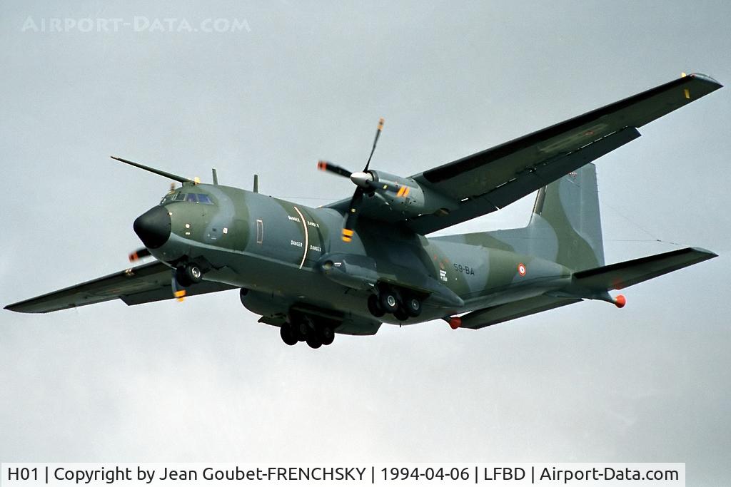 H01, Transall C-160H Astarté C/N 222, EA 1/59 Bigorre landing runway 23