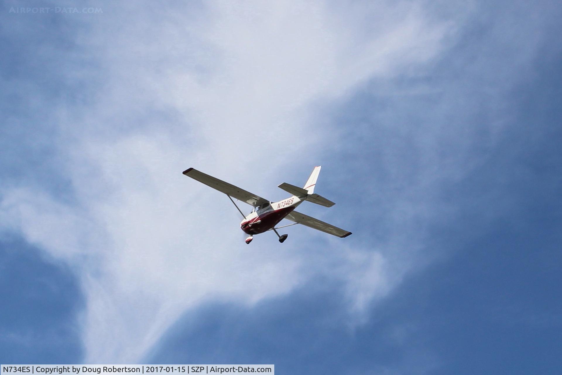 N734ES, Cessna 172N C/N 17268802, 1977 Cessna 172N SKYHAWK, Lycoming IO-320-H2AD 160 Hp, takeoff climb Rwy 22