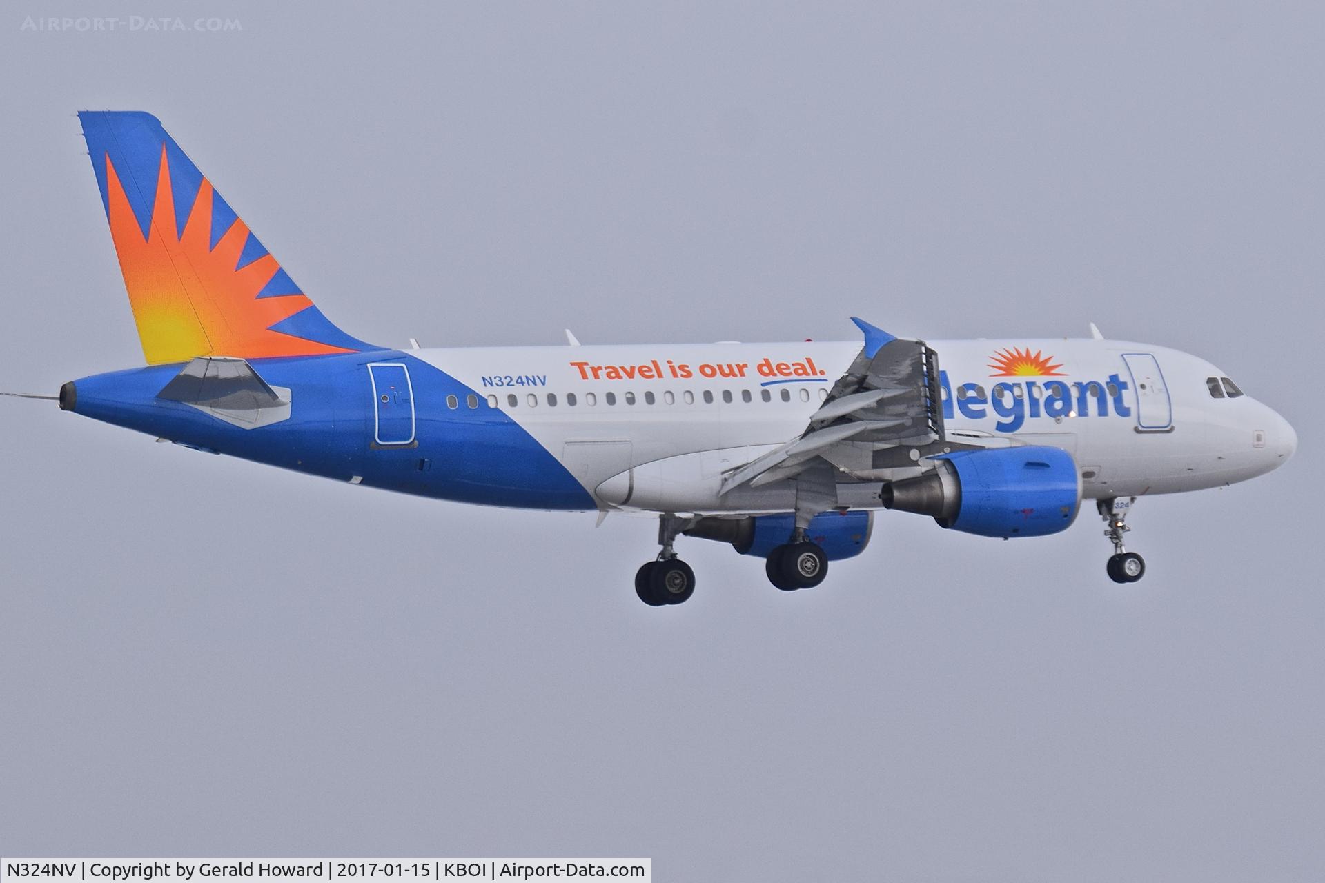 N324NV, 2006 Airbus A319-111 C/N 2709, Landing RWY 10L.