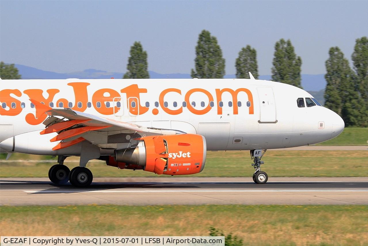 G-EZAF, 2006 Airbus A319-111 C/N 2715, Airbus A319-111, Reversethrust landing rwy 15, Bâle-Mulhouse-Fribourg airport (LFSB-BSL)