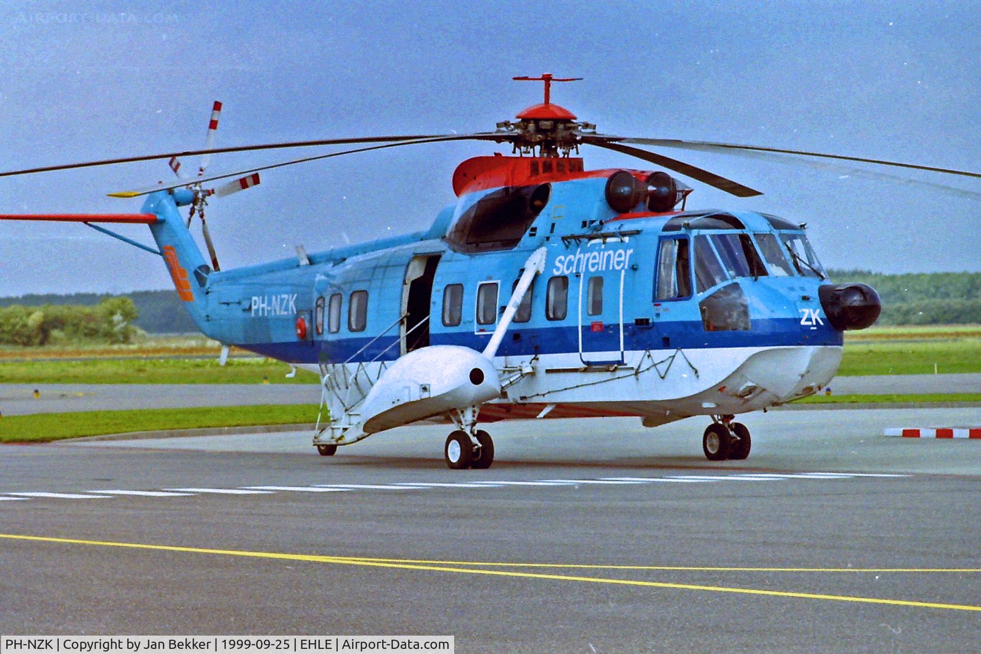 PH-NZK, 1977 Sikorsky S-61N C/N 61773, Lelystad Airport. Schreiner. Still partly in KLM colours