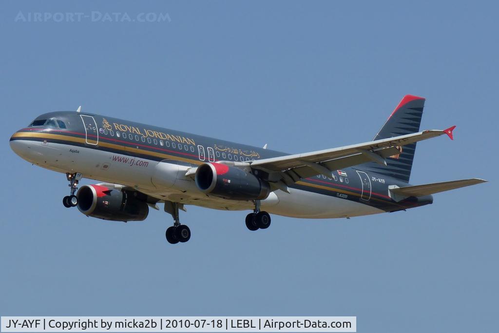 JY-AYF, 2006 Airbus A320-232 C/N 2692, Landing