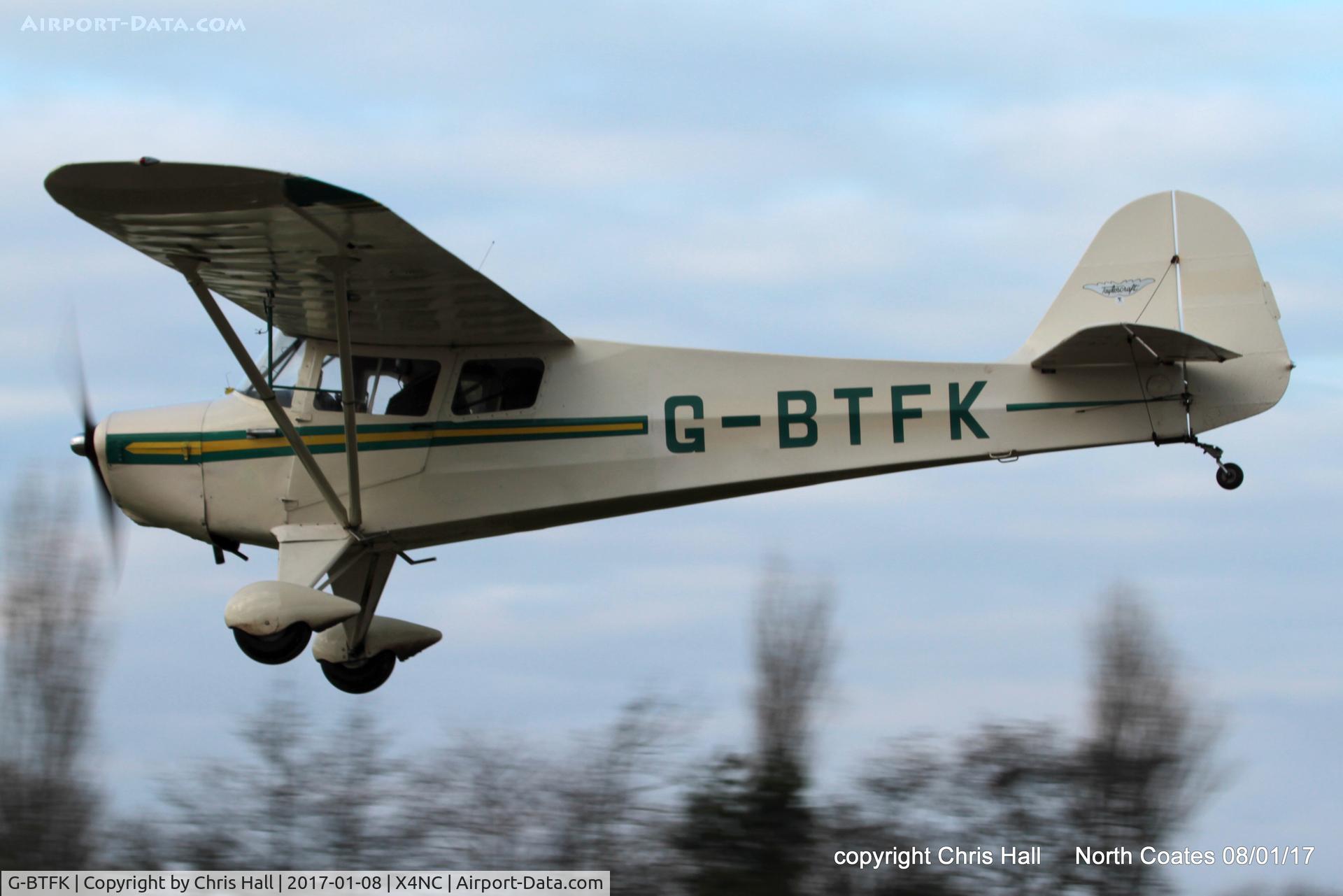 G-BTFK, 1947 Taylorcraft BC-12D Twosome C/N 10540, at the Brass Monkey fly in, North Coates