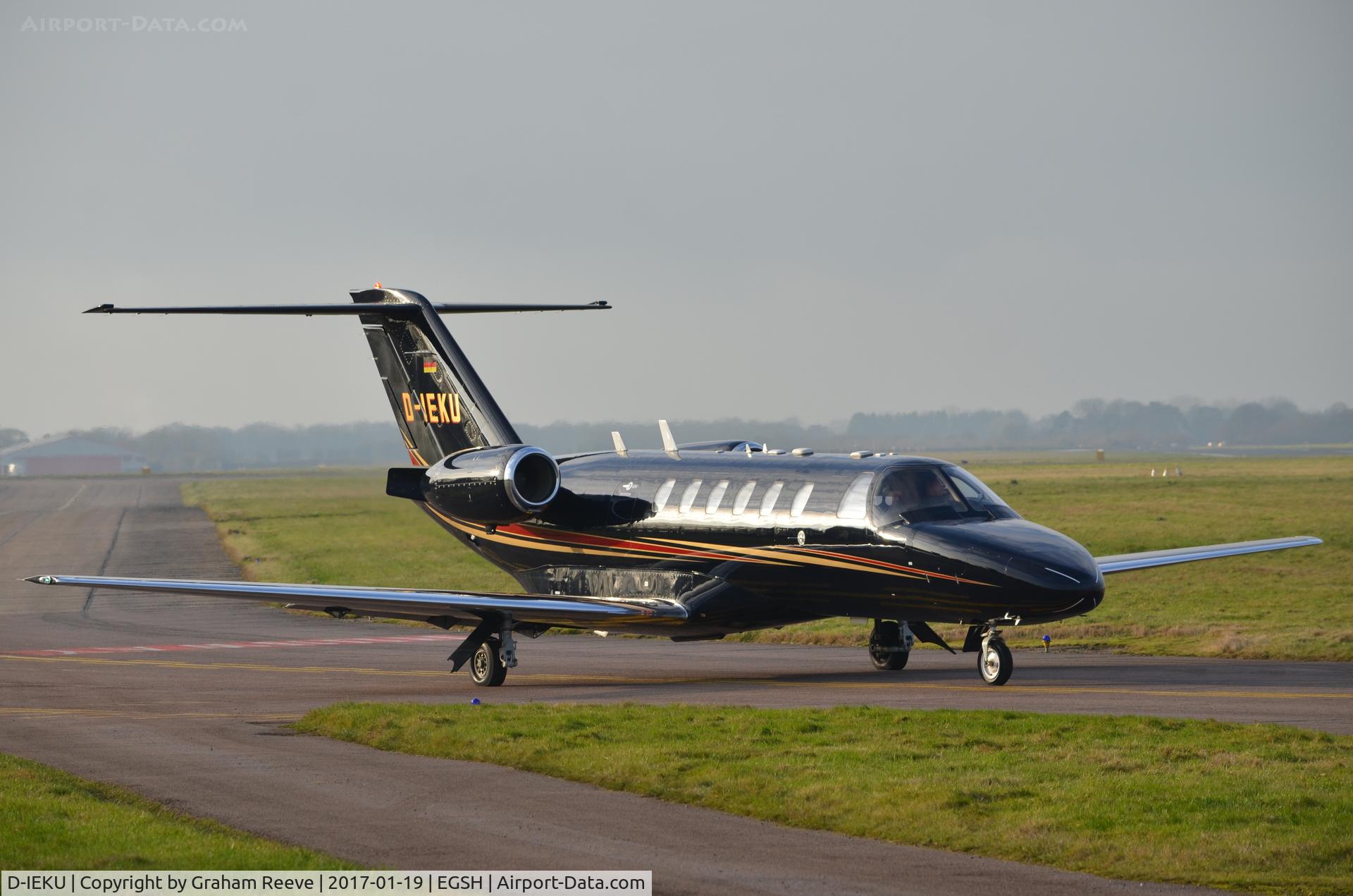 D-IEKU, 2001 Cessna 525A CitationJet CJ2 C/N 525A-0043, About to depart from Norwich.