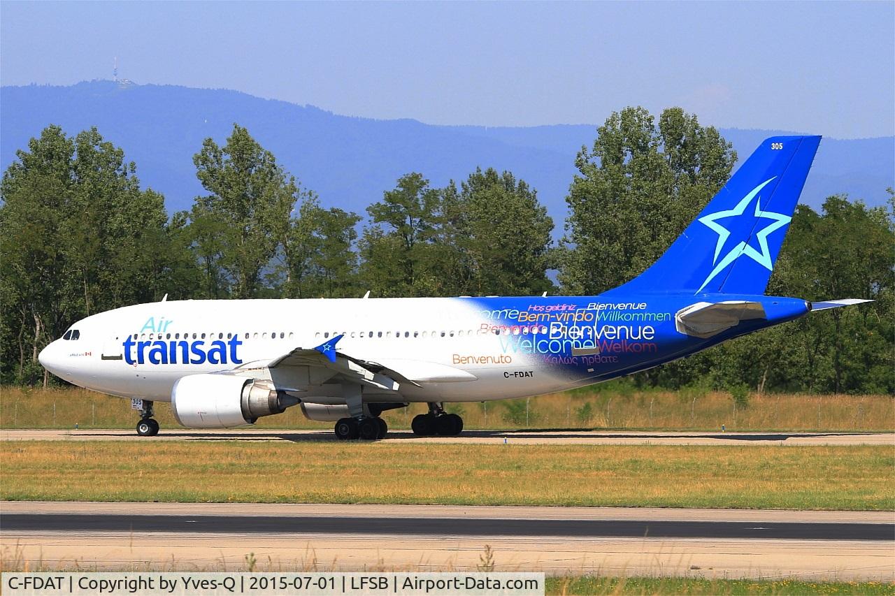 C-FDAT, 1992 Airbus A310-308 C/N 658, Airbus A310-308, Taxiing to holding point Bravo rwy 15, Bâle-Mulhouse-Fribourg airport (LFSB-BSL)