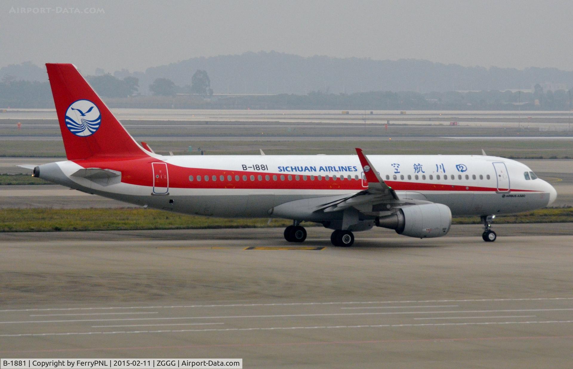 B-1881, 2014 Airbus A320-214 C/N 6339, Sichuan A320 taxying out.