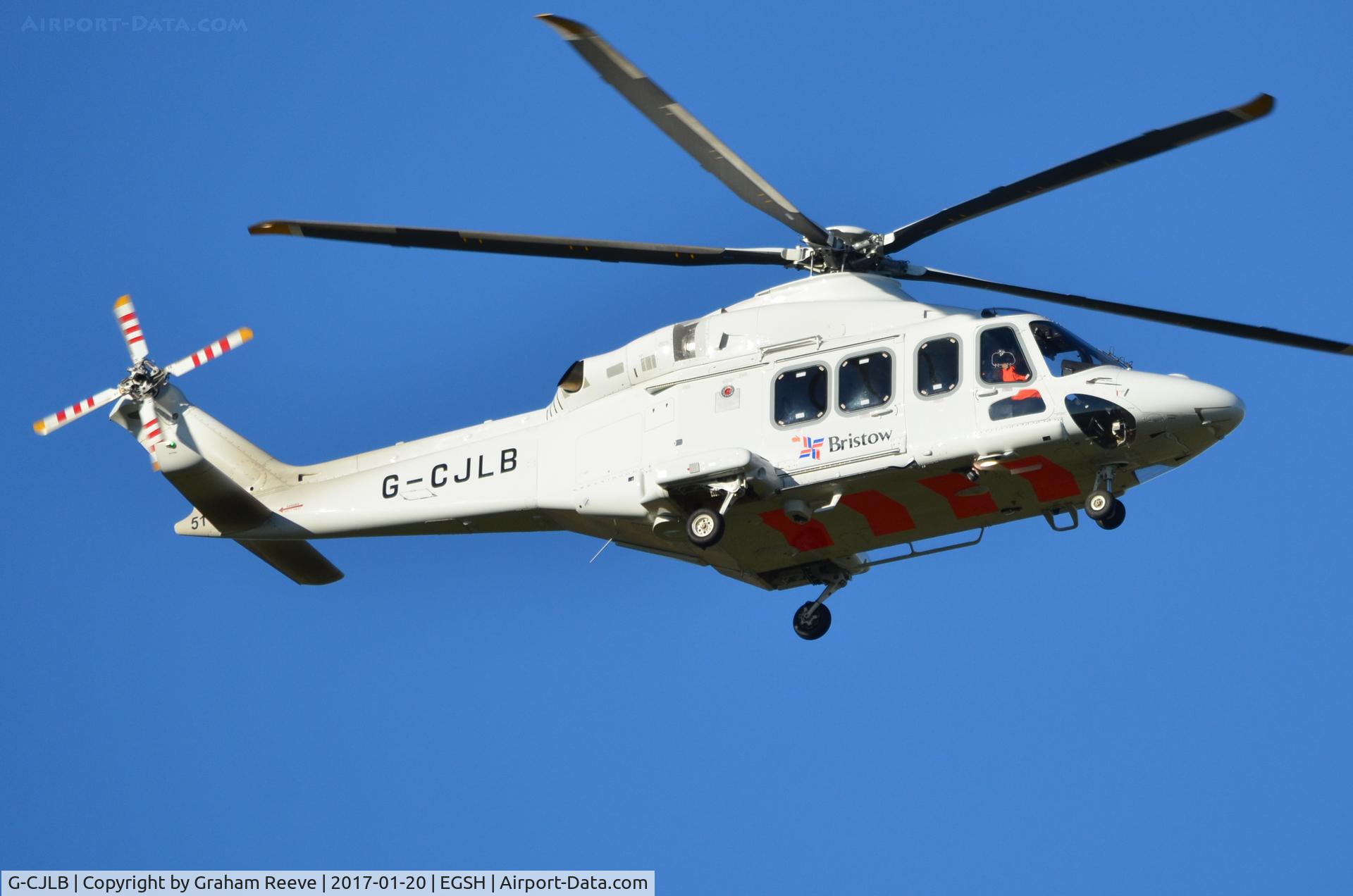 G-CJLB, 2016 AgustaWestland AW-139 C/N 41511, Landing at Norwich.