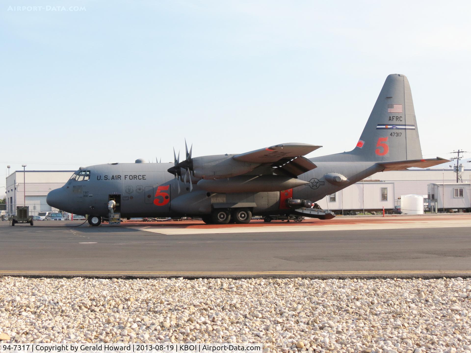 94-7317, 1994 Lockheed C-130H Hercules C/N 382-5391, Parked on NIFC ramp. 302nd Air Wing – Peterson AFB, CO