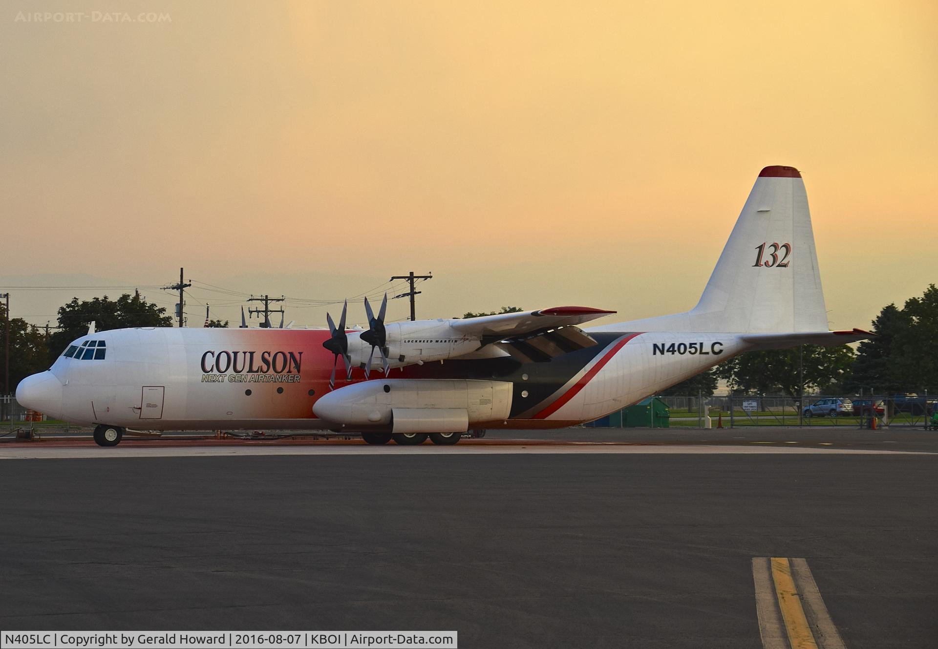 N405LC, 1985 Lockheed L-100-30 Hercules (L-382G) C/N 382-5025, Parked early morning on the NIFC ramp.