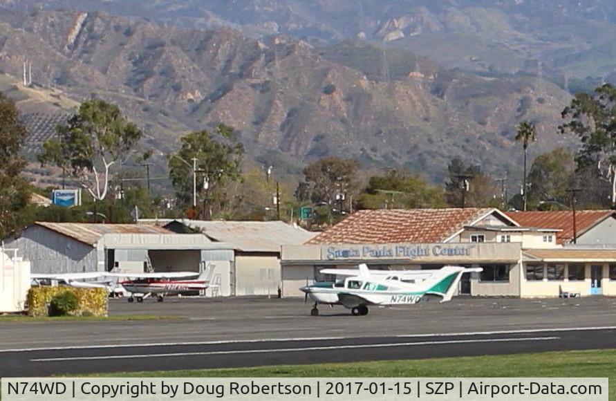 N74WD, 1973 Bellanca 17-31ATC Super Viking C/N 73-31065, 1973 Bellanca 17-31ATC TURBO SUPER VIKING. Lycoming TIO-540-K1E5 285/300 Hp, taxi to Fuel Dock