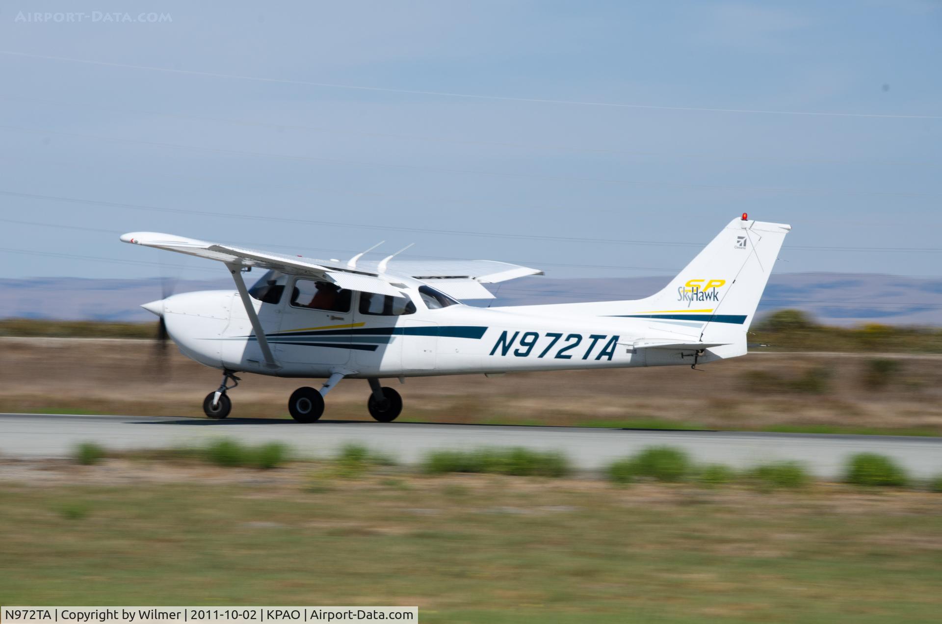 N972TA, 2002 Cessna 172S C/N 172S9171, N972TA just landed at Palo Alto airport
