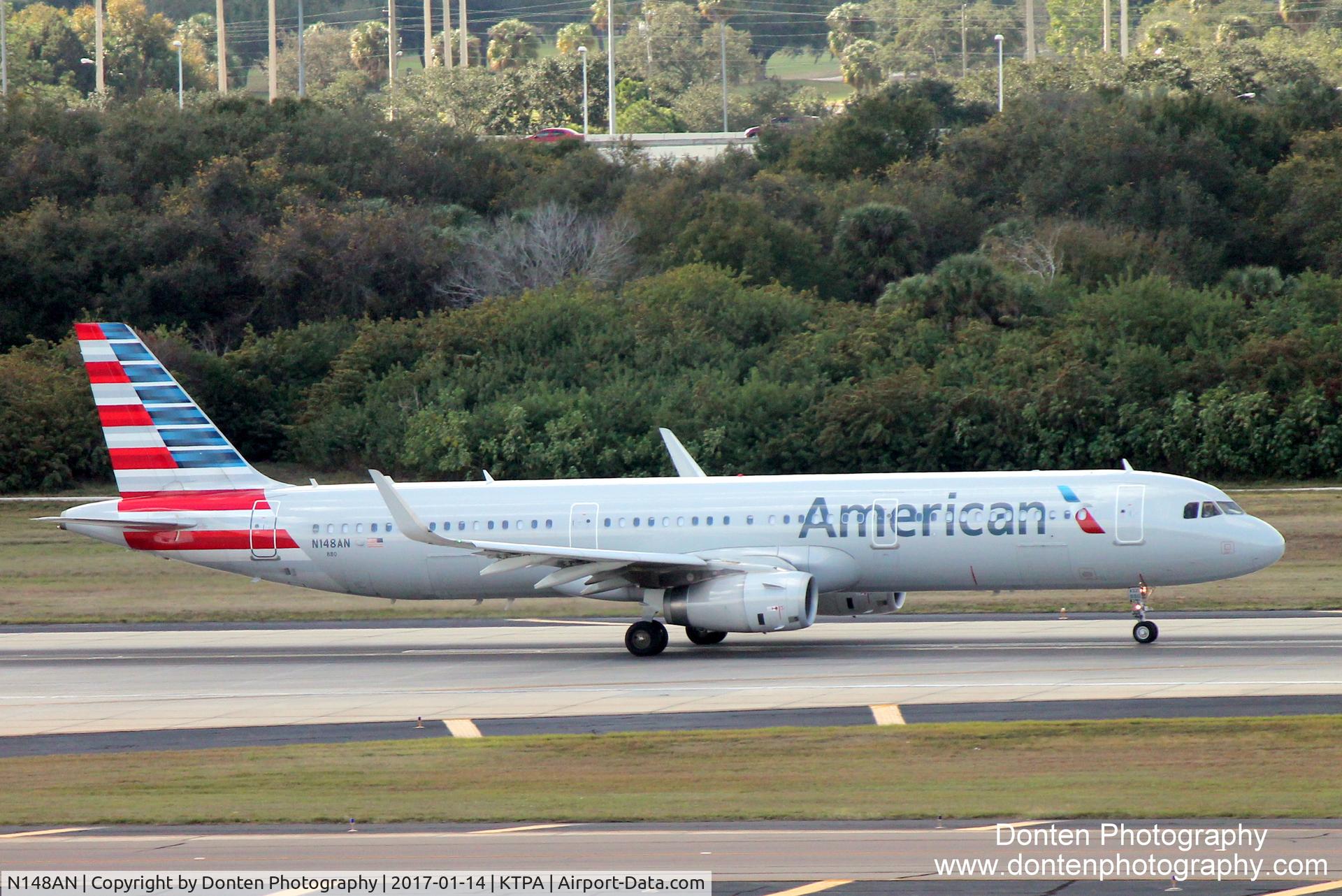 N148AN, 2015 Airbus A321-231 C/N 6790, American Flight 2558 (N148AN) departs Tampa International Airport enroute to Dallas/Fort Worth International Airport