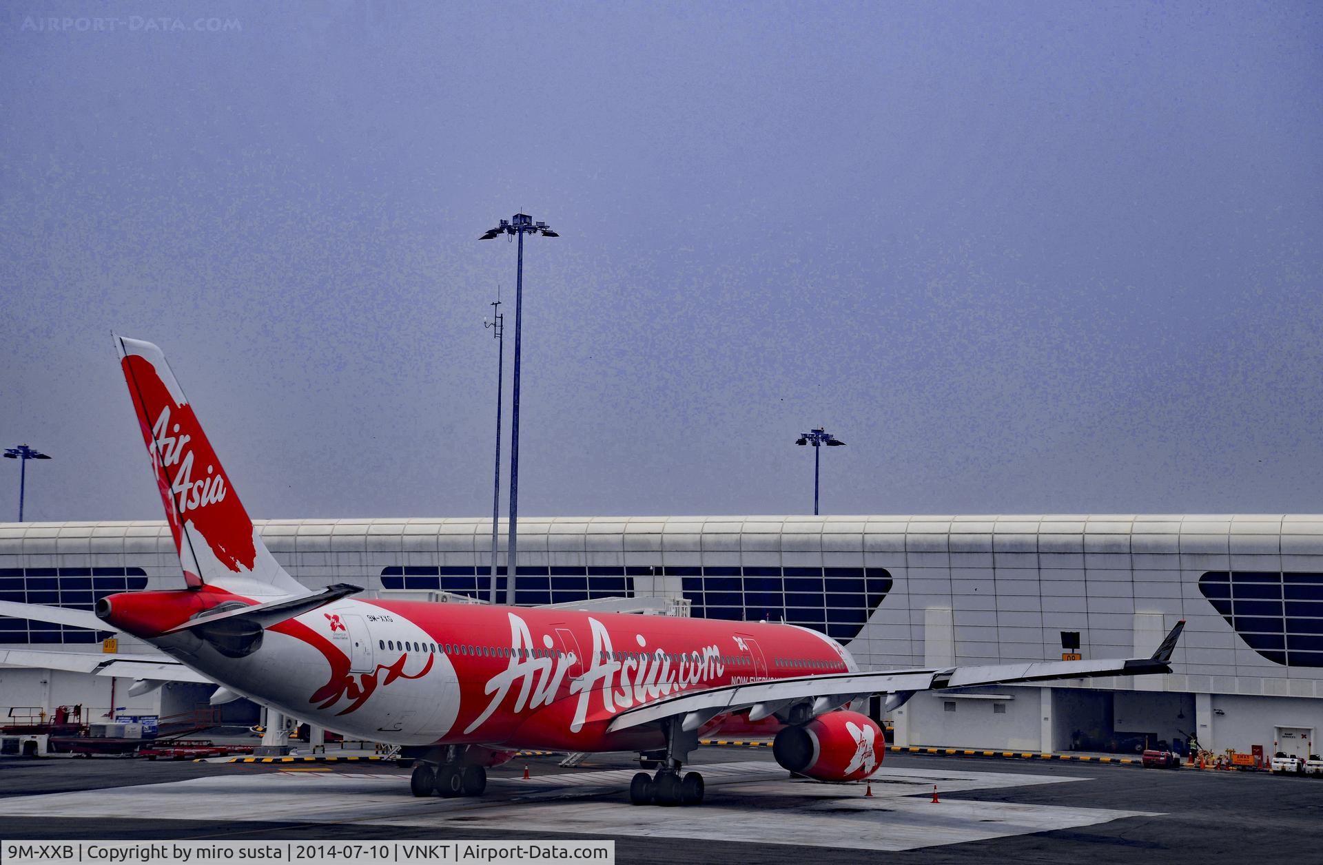 9M-XXB, 2008 Airbus A330-343X C/N 974, Air Asia Airbus A330-343X airplane docked at Kathmandu International Airport