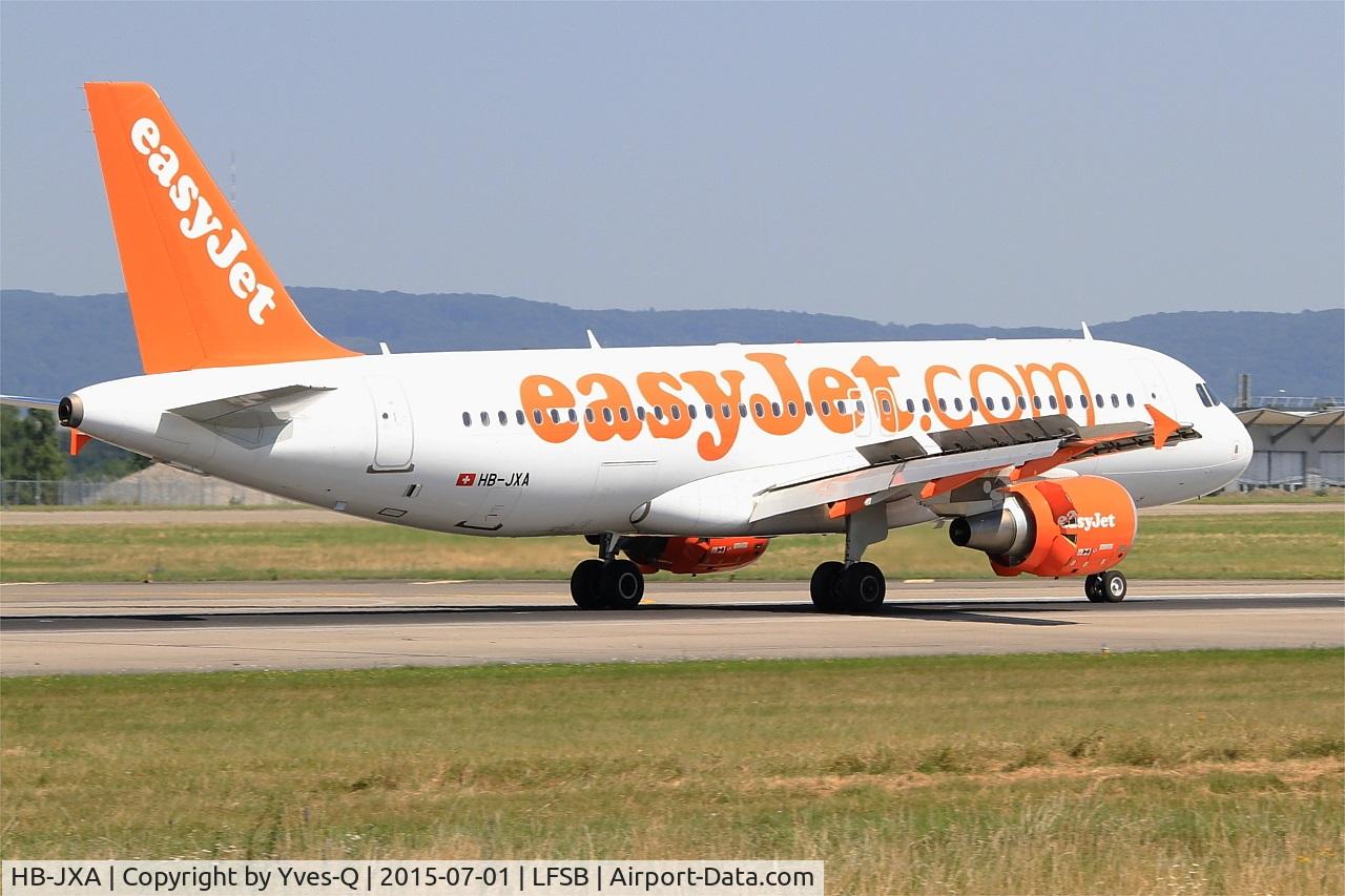 HB-JXA, 2012 Airbus A320-214 C/N 5138, Airbus A320-214, Reverse thrust landing rwy 15, Bâle-Mulhouse-Fribourg airport (LFSB-BSL)