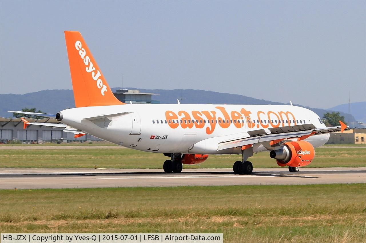HB-JZX, 2009 Airbus A320-214 C/N 4157, Airbus A320-214,landing rwy 15, Bâle-Mulhouse-Fribourg airport (LFSB-BSL)