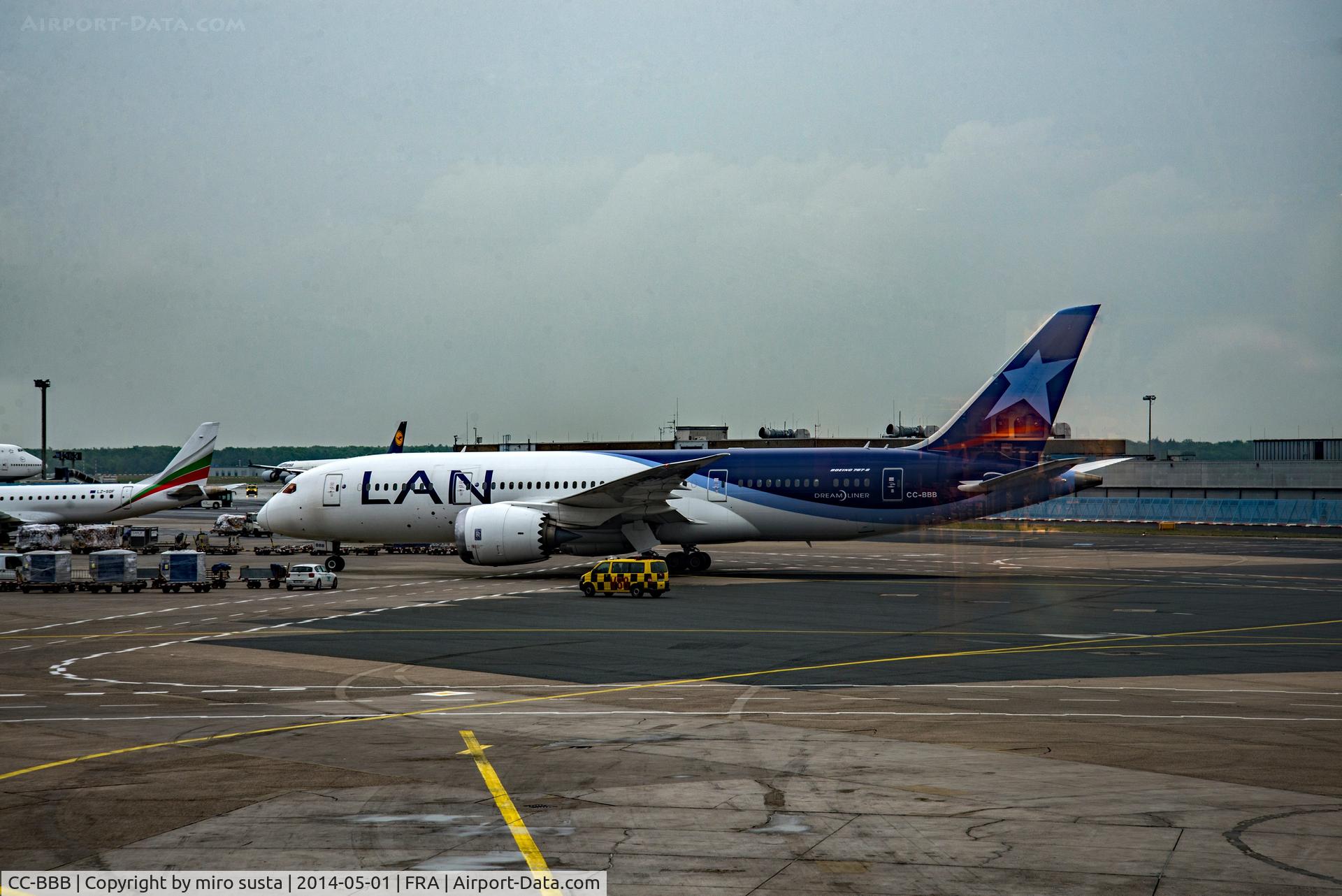 CC-BBB, 2012 Boeing 787-8 Dreamliner C/N 38466, LATAM Chile Airlines Boeing B787-8 airplane at Frankfurt International Airport.