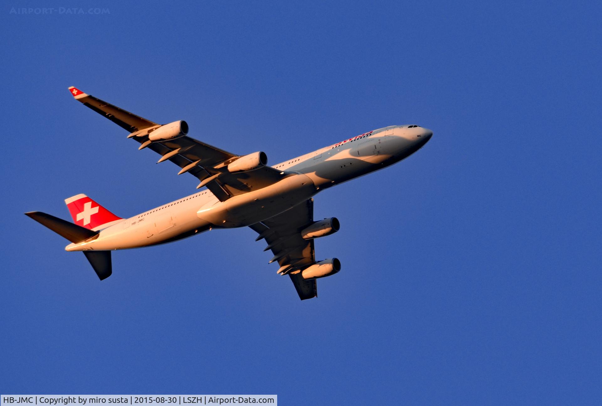 HB-JMC, 2003 Airbus A340-313 C/N 546, Swiss International Airlines Airbus A340-313 airplane after take off from Zurich International Airport.