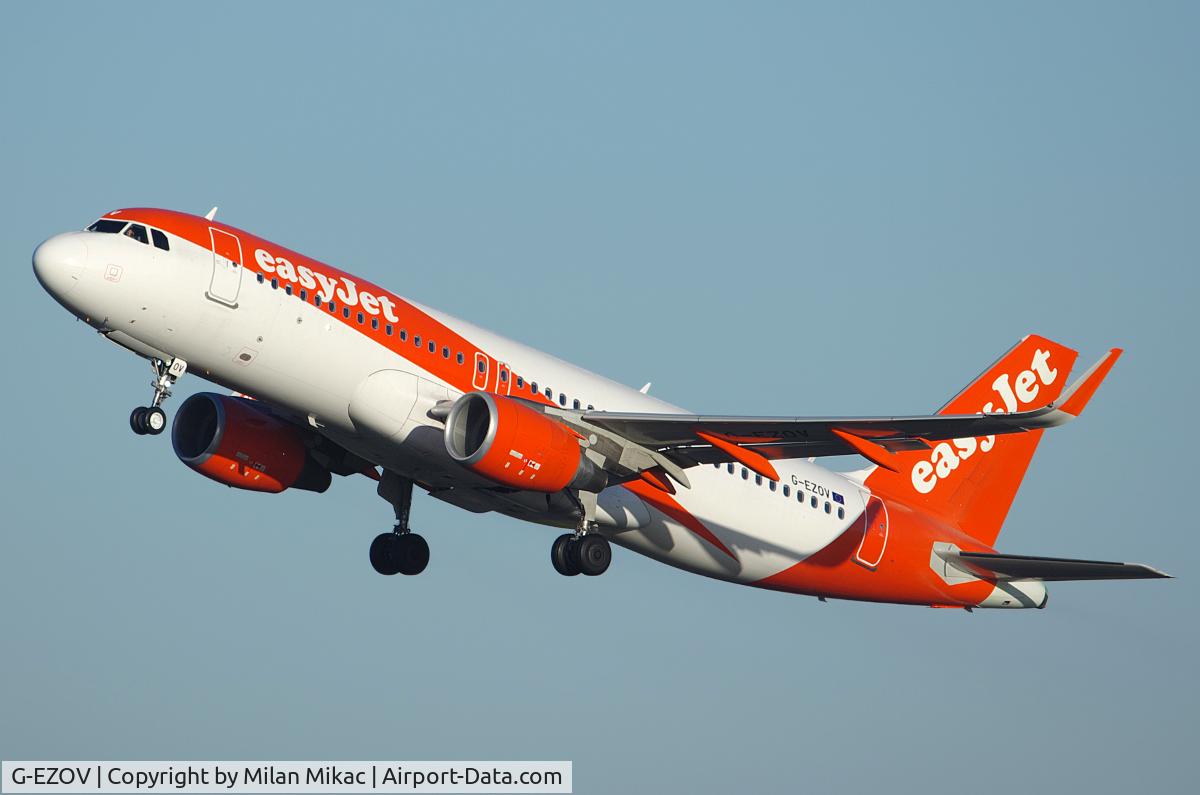 G-EZOV, 2015 Airbus A320-214 C/N 6788, U2182 climbs off 23R to Tel Aviv (TLV.)