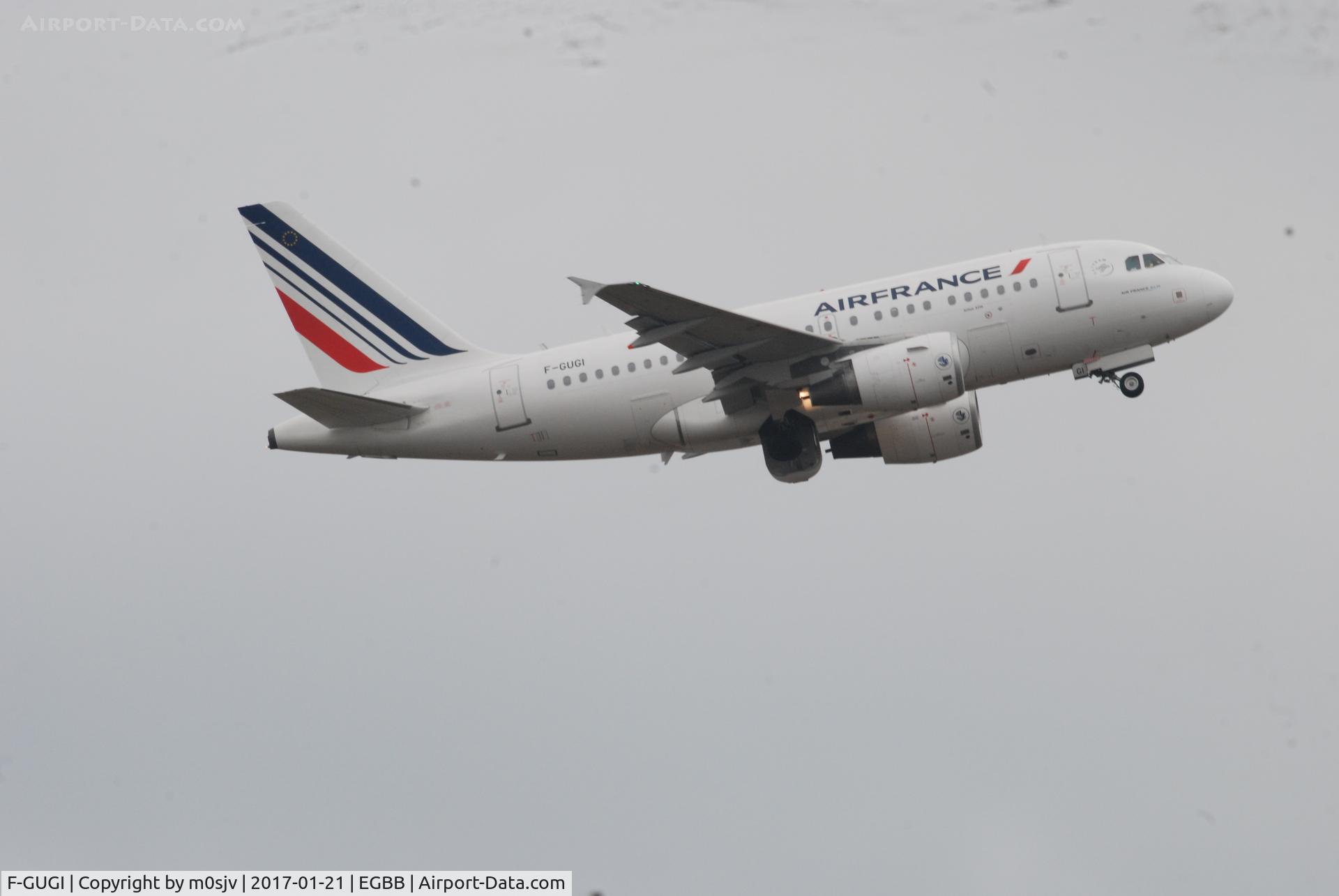 F-GUGI, 2004 Airbus A318-111 C/N 2350, JUST ON TAKE OFF AT EGBB