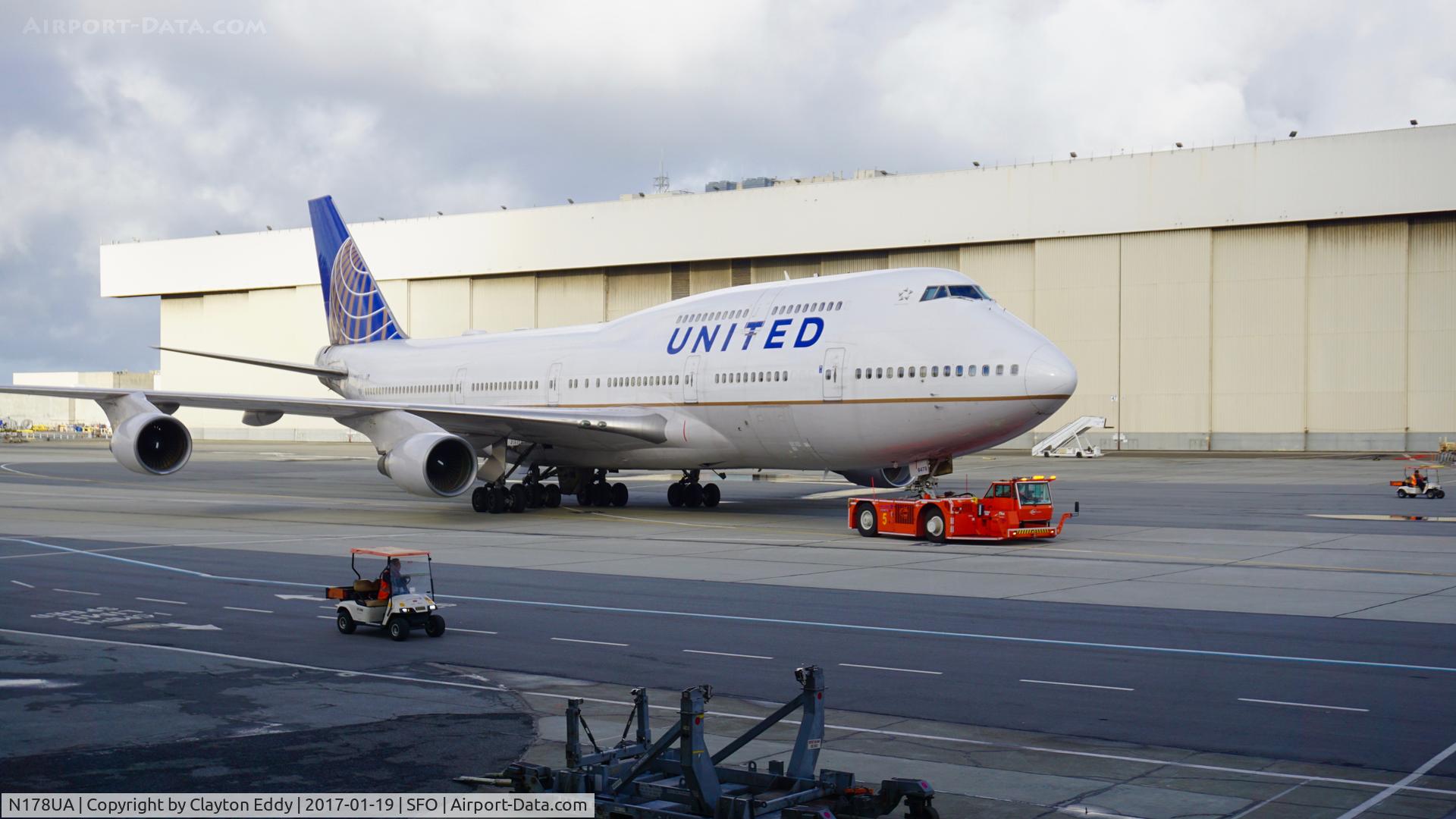 N178UA, 1990 Boeing 747-422 C/N 24385, SFO 2017