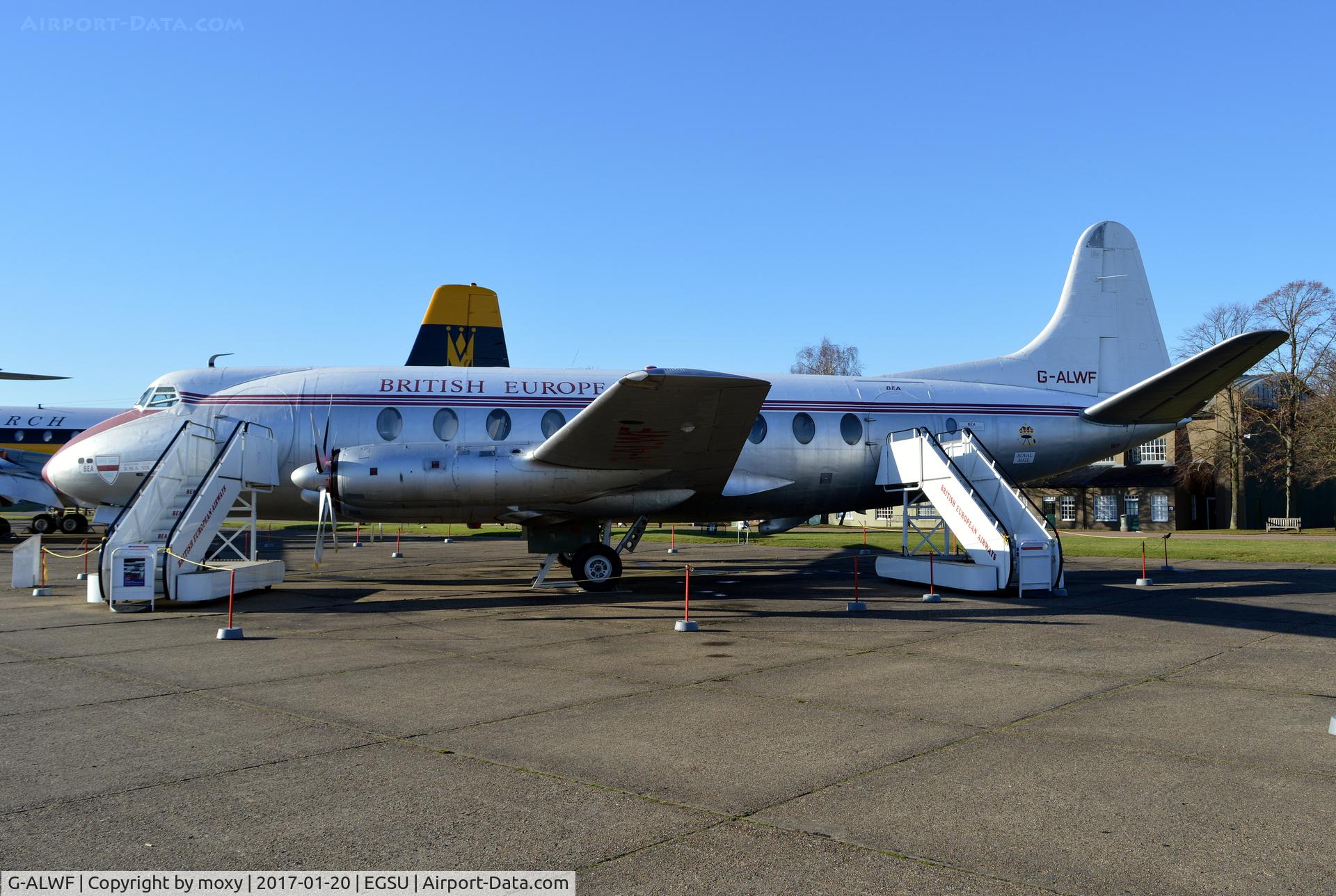 G-ALWF, 1952 Vickers Viscount 701 C/N 005, Vickers Viscount 701 in old BEA livery at Duxford.