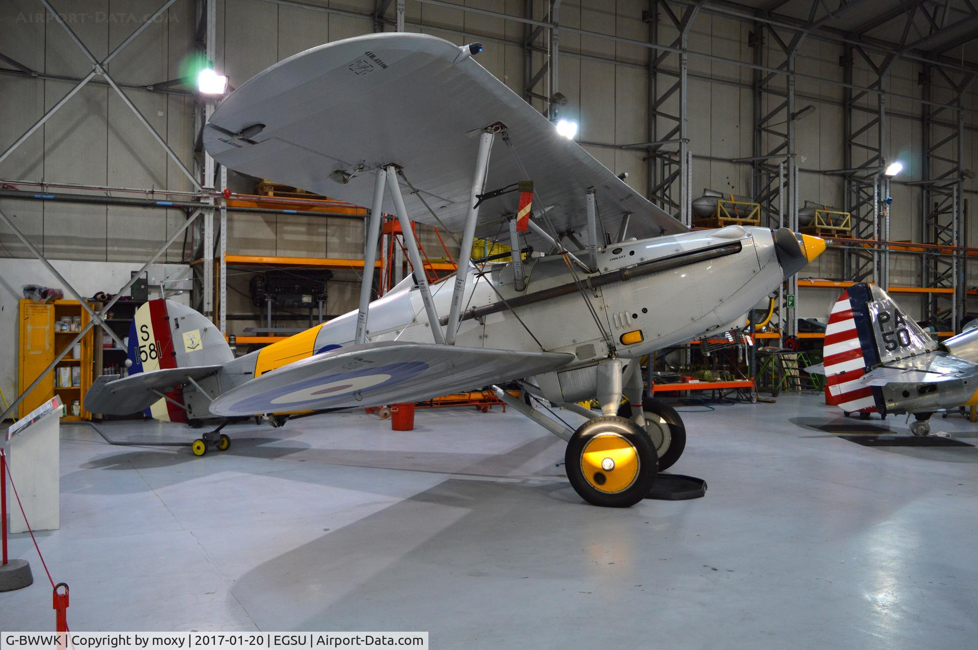 G-BWWK, 1932 Hawker Nimrod I C/N 41H-43617, Hawker Nimrod 1 at Duxford. Marked as RAF serial S1581.