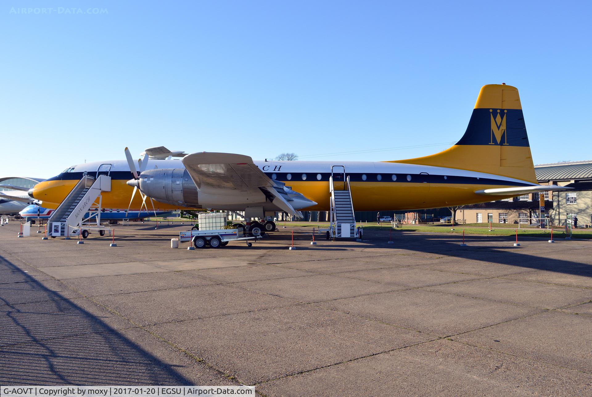 G-AOVT, 1958 Bristol 175 Britannia 312 C/N 13427, Bristol 175 Britannia 312 at Duxford.