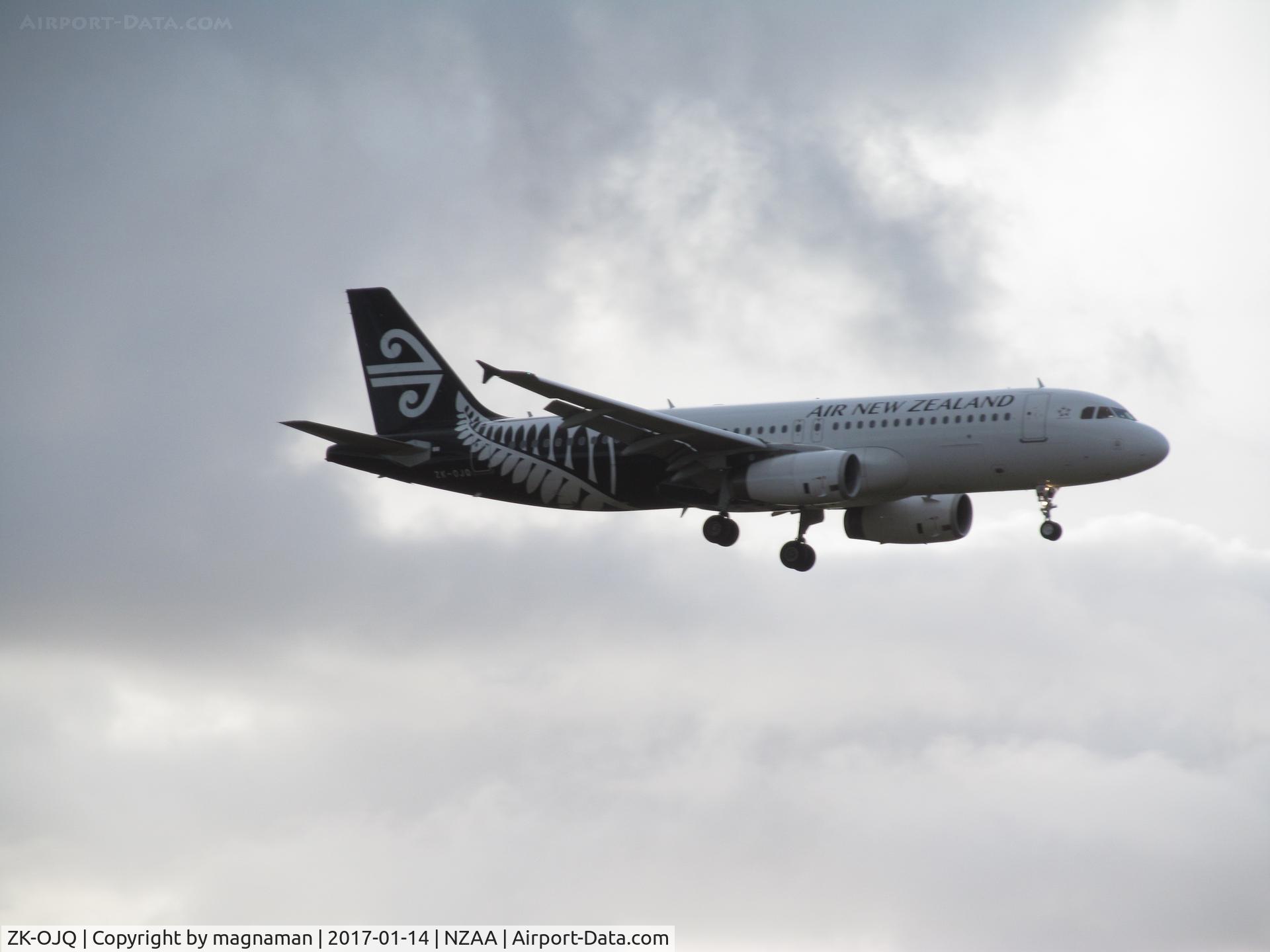 ZK-OJQ, 2011 Airbus A320-232 C/N 4584, short finals on grey day