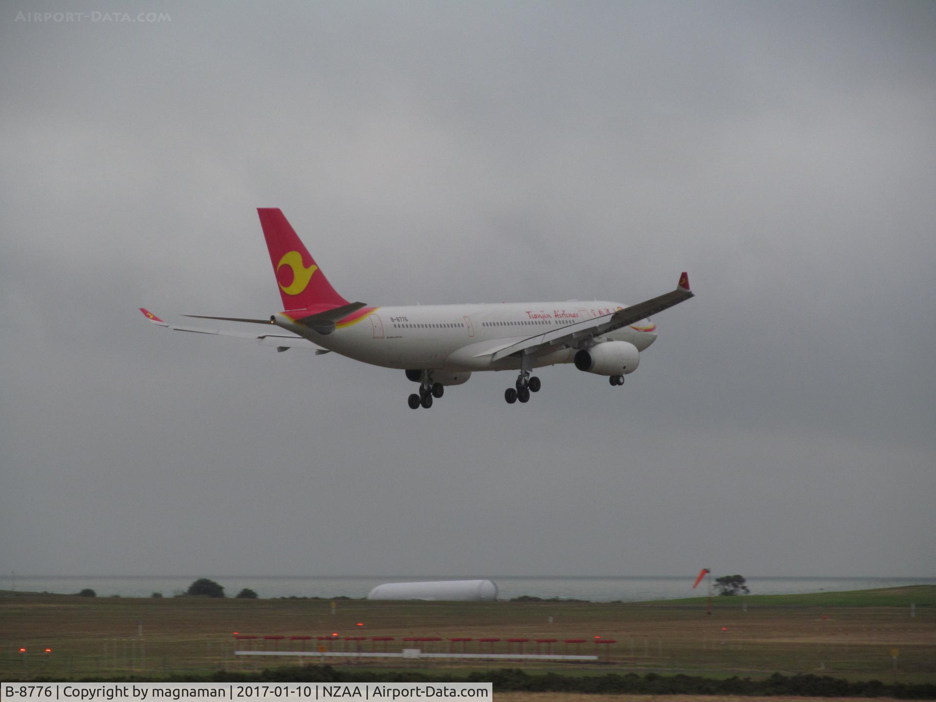B-8776, 2016 Airbus A330-243 C/N 1756, over threshold