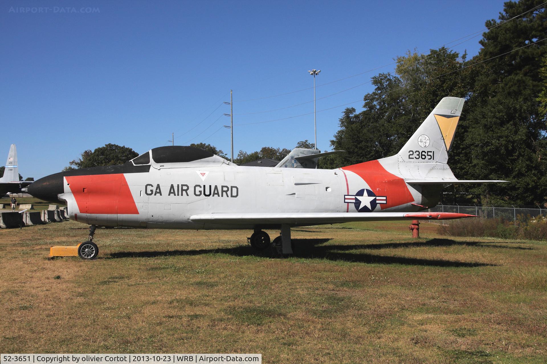52-3651, 1952 North American F-86L Sabre C/N 190-54, warner robins air museum