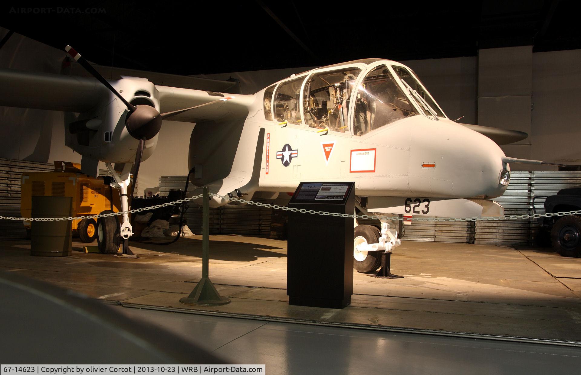 67-14623, North American Rockwell OV-10A Bronco C/N 305-31, in the dark part of the museum. Museum of Aviation, Robins AFB