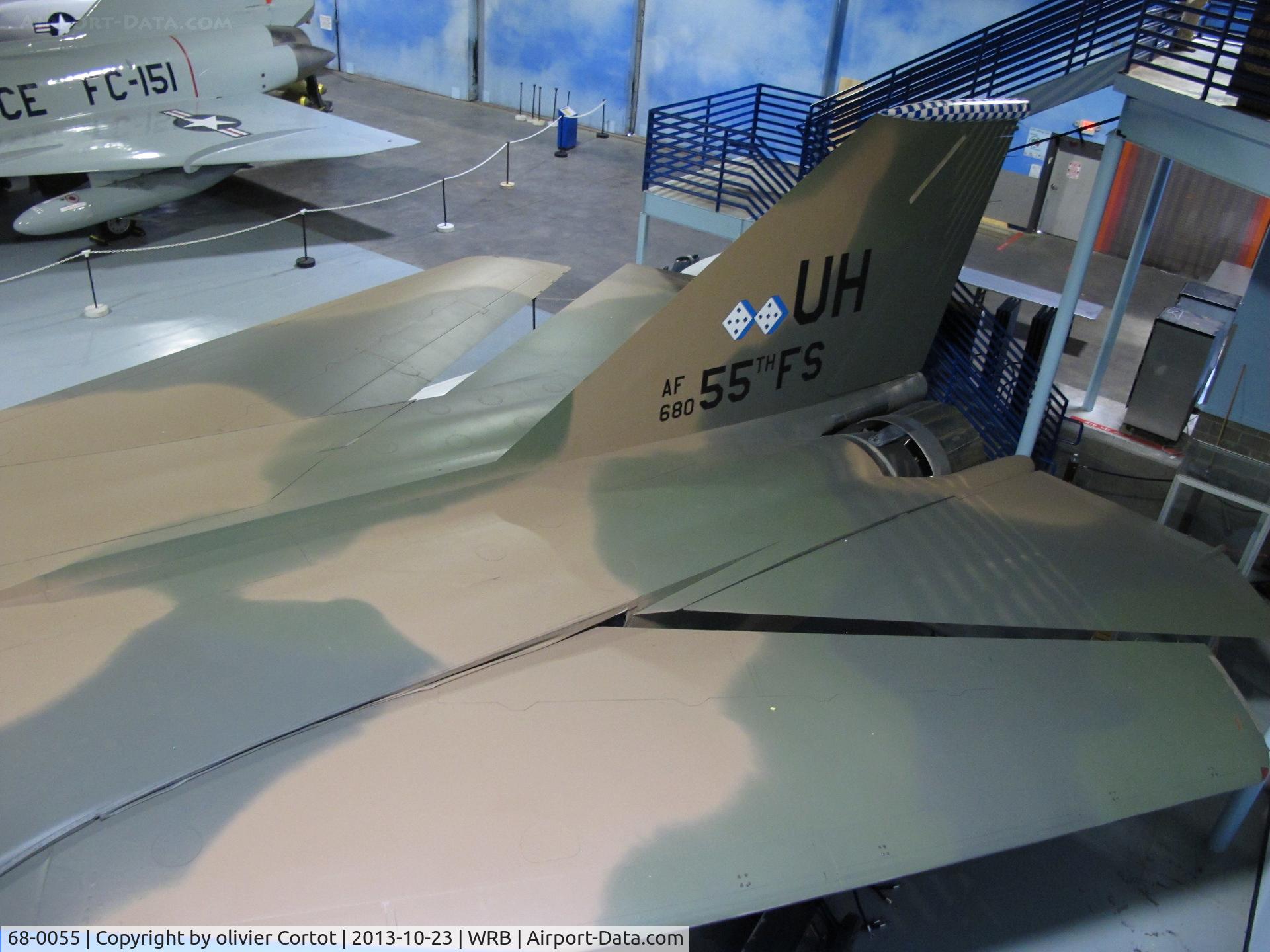 68-0055, 1968 General Dynamics F-111E Aardvark C/N A1-224, tail markings on this very clean F-111. Museum of Aviation, Robins AFB.