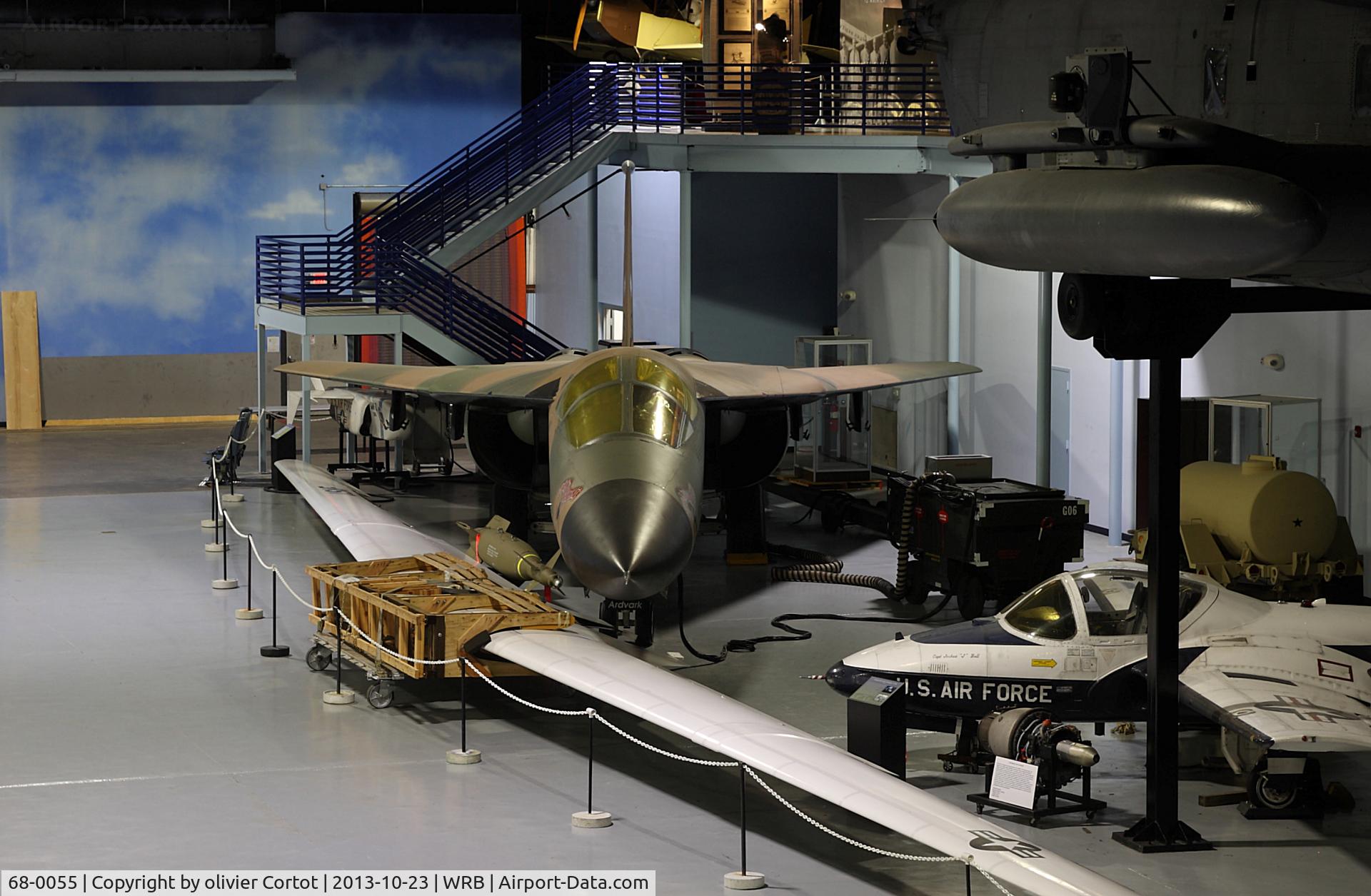 68-0055, 1968 General Dynamics F-111E Aardvark C/N A1-224, front view. Museum of Aviation, Robins AFB. 
