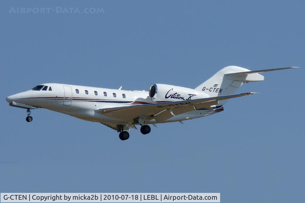 G-CTEN, 2008 Cessna 750 Citation X Citation X C/N 750-0281, Landing