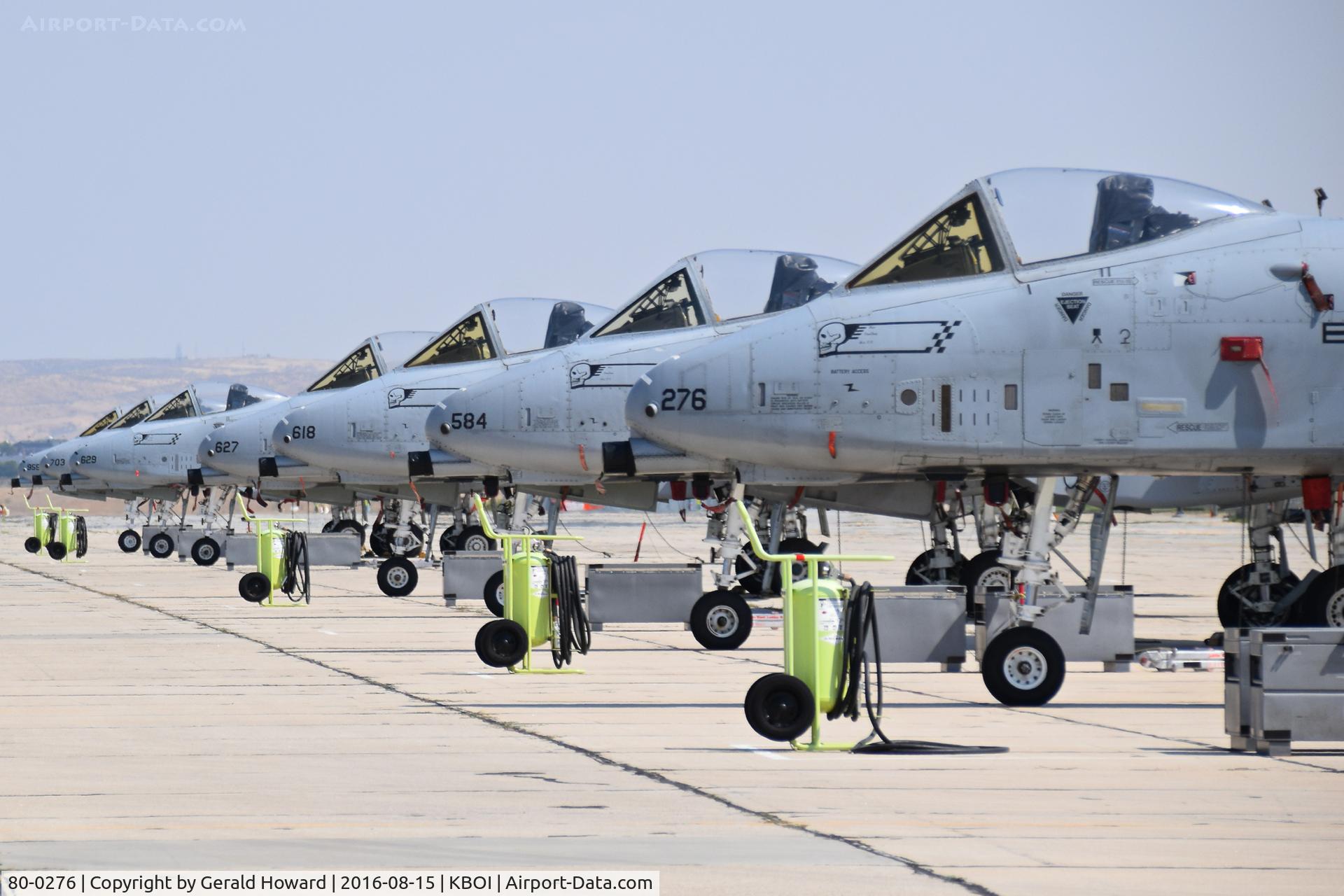 80-0276, 1980 Fairchild Republic A-10C Thunderbolt II C/N A10-0626, Seven of the 8 A-10Cs not deployed to the Middle East in April 2016 by the 190th Fighter Sq., 124th Fighter Wing, Idaho ANG.