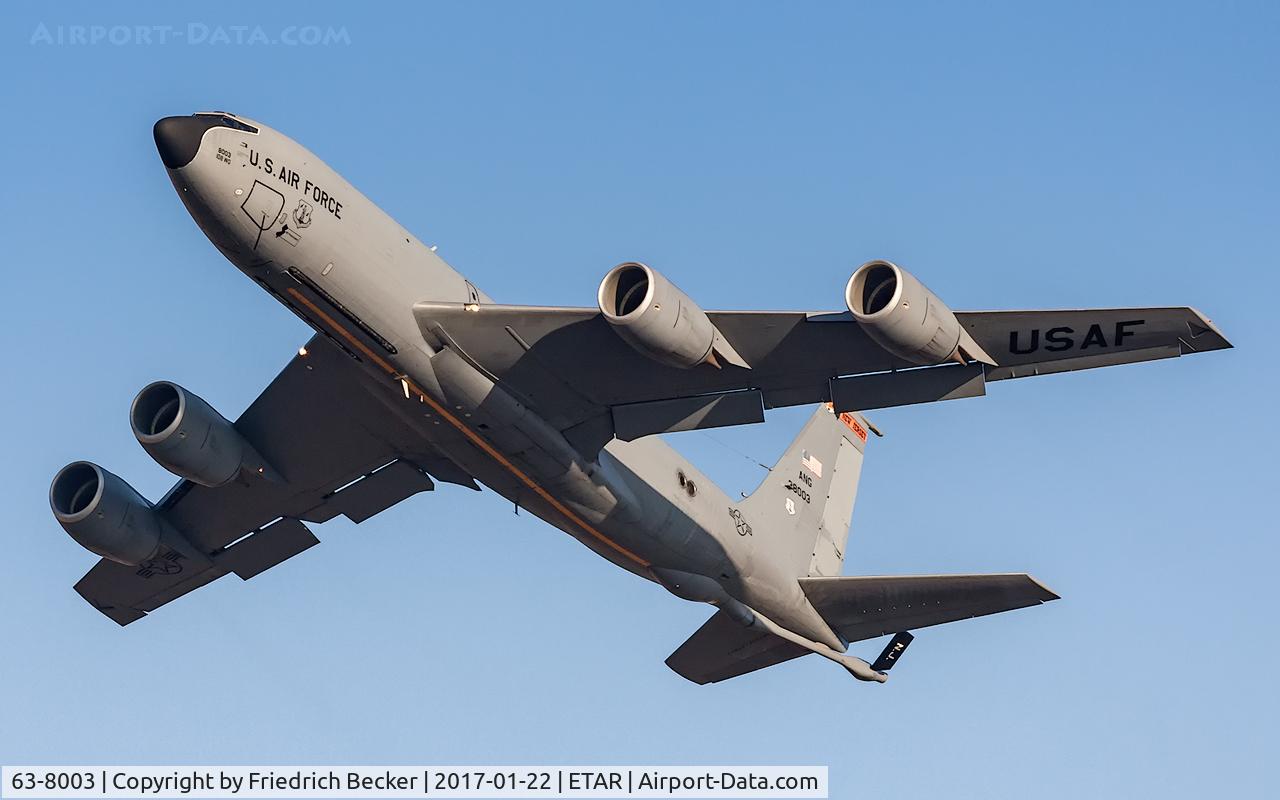63-8003, 1963 Boeing KC-135R Stratotanker C/N 18620, departure via RW26