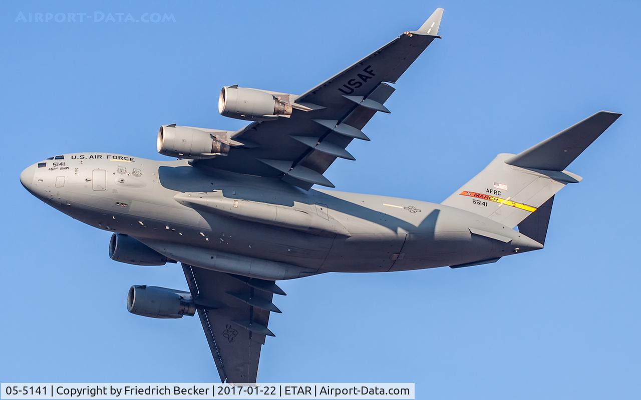 05-5141, 2007 Boeing C-17A Globemaster III C/N P-141, departure via RW26
