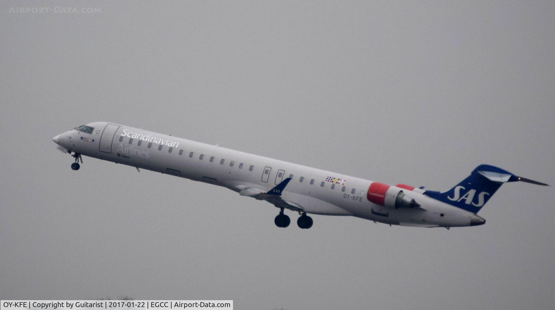 OY-KFE, 2009 Bombardier CRJ-900ER (CL-600-2D24) C/N 15224, At Manchester