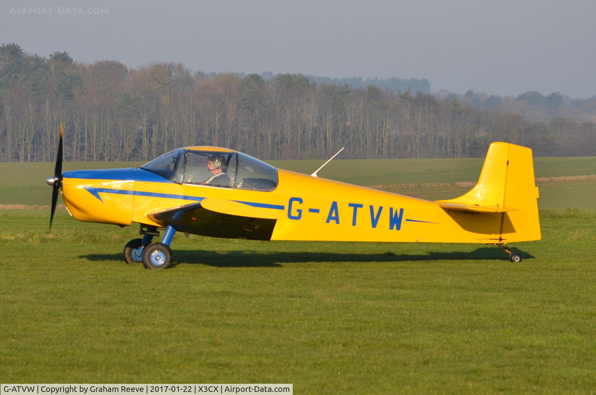 G-ATVW, 1966 Druine D-62B Condor C/N RAE/615, About to depart from Northrepps.