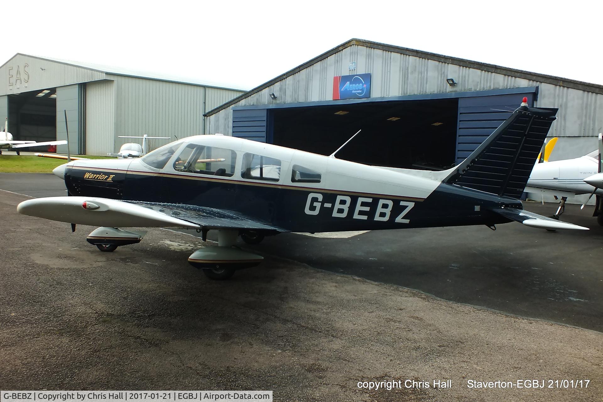 G-BEBZ, 1976 Piper PA-28-151 Cherokee Warrior C/N 28-7615328, at Staverton