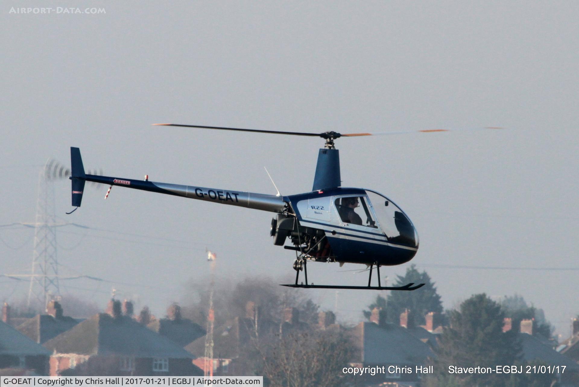 G-OEAT, 1987 Robinson R22 Beta C/N 0650, at Staverton